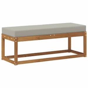 Stolička s lavicí Přírodní a světle šedá 115 x 43 x 37 cm - obrázek 5