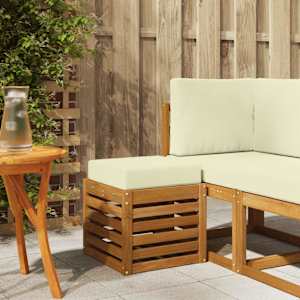 Zunanji stolček klop Masiven les akacije Naravna