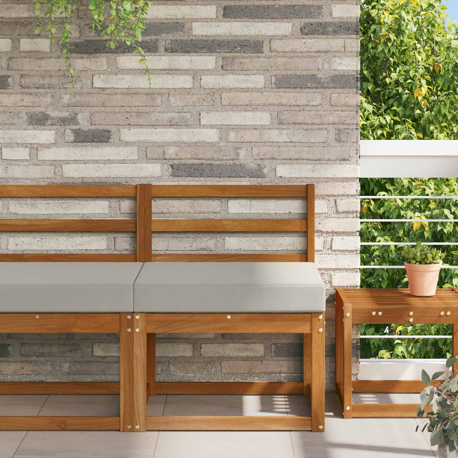 vidaXL Sofakissen für draußen Grau 60 x 60 x 8 cm Polyester