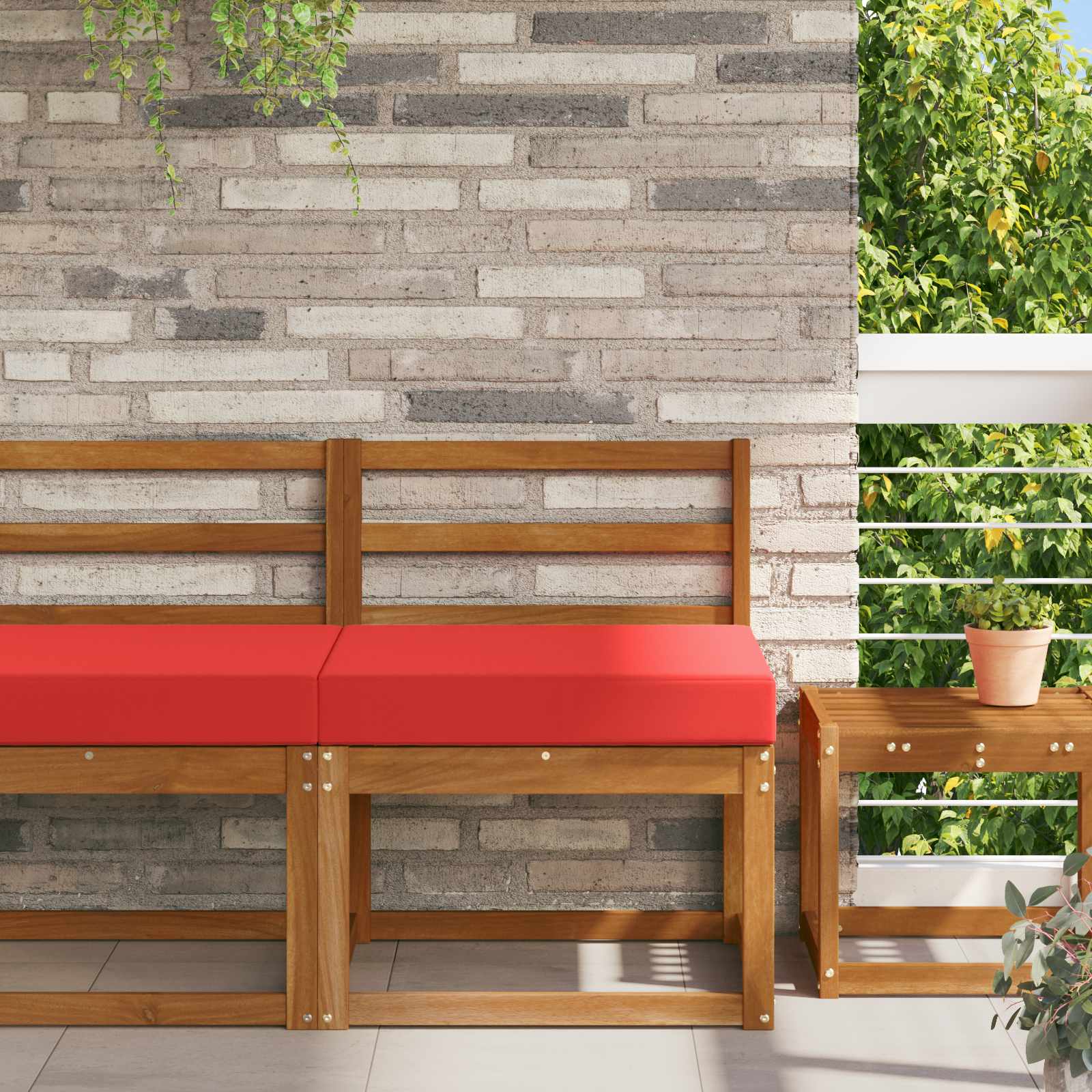 Buiten bankkussen Rood 60 x 60 x 8 cm Polyester image 1