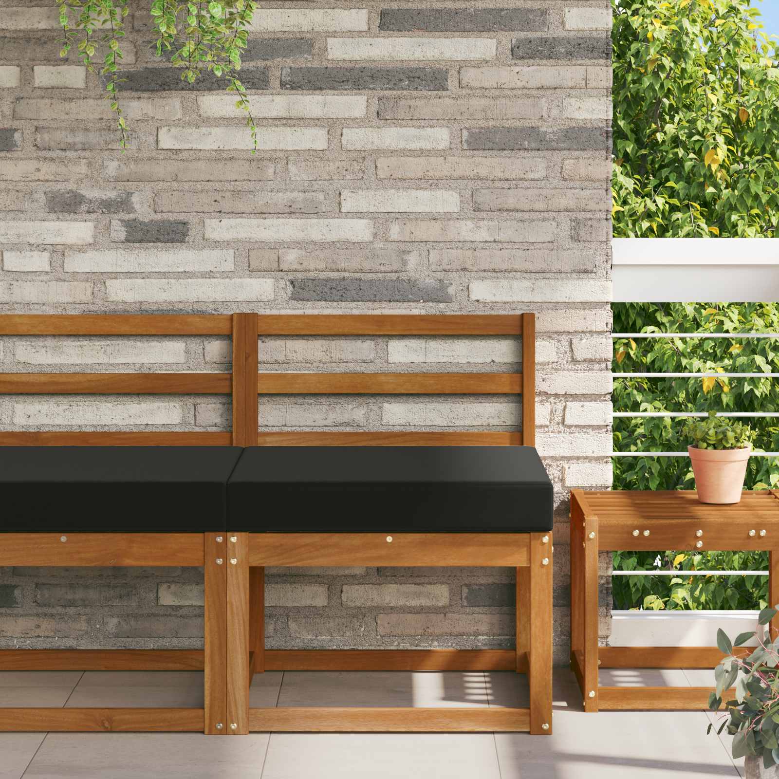 vidaXL Sofakissen für draußen Schwarz 60 x 60 x 8 cm Polyester