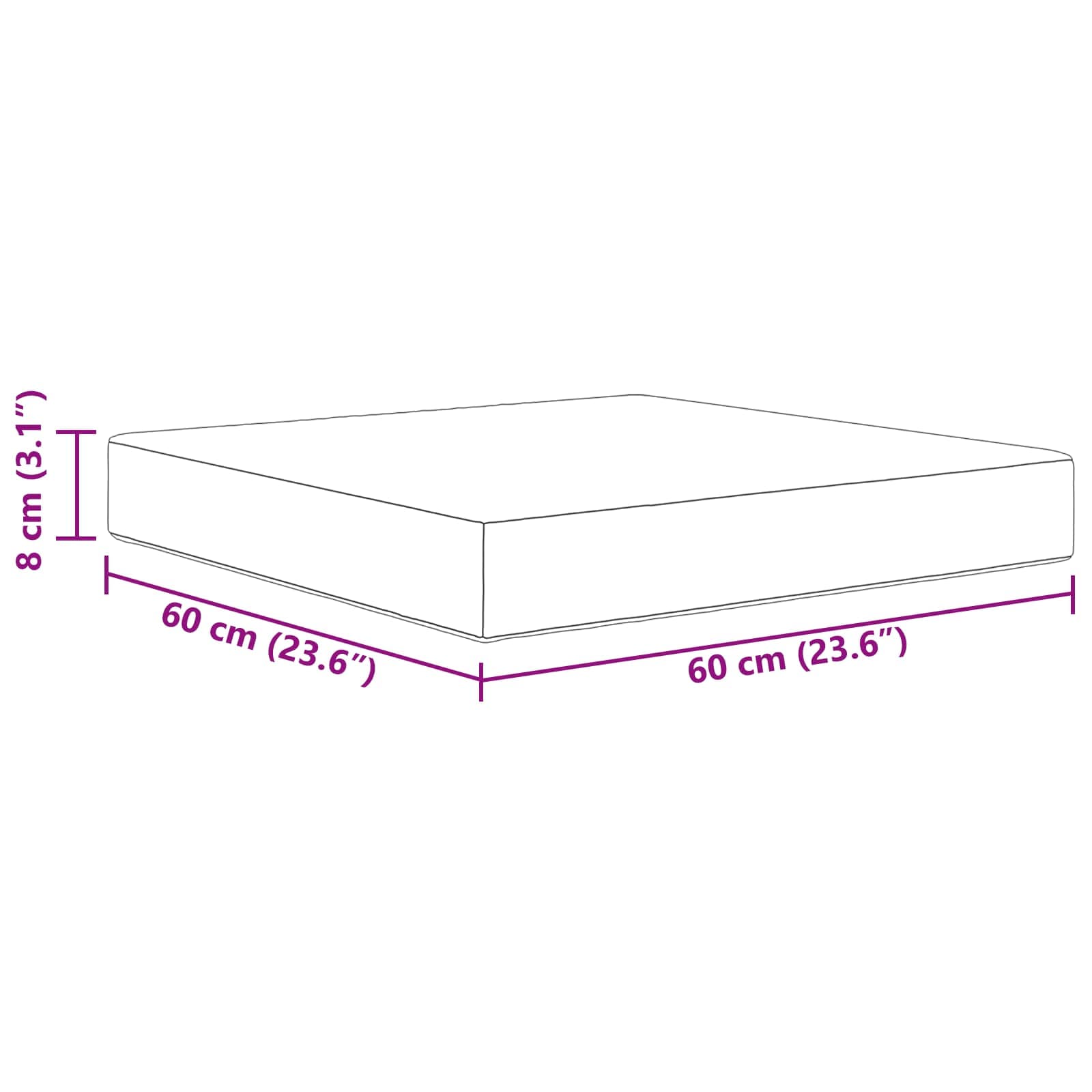 Buiten bankkussen Wijnrood 60 x 60 x 8 cm Polyester image 7