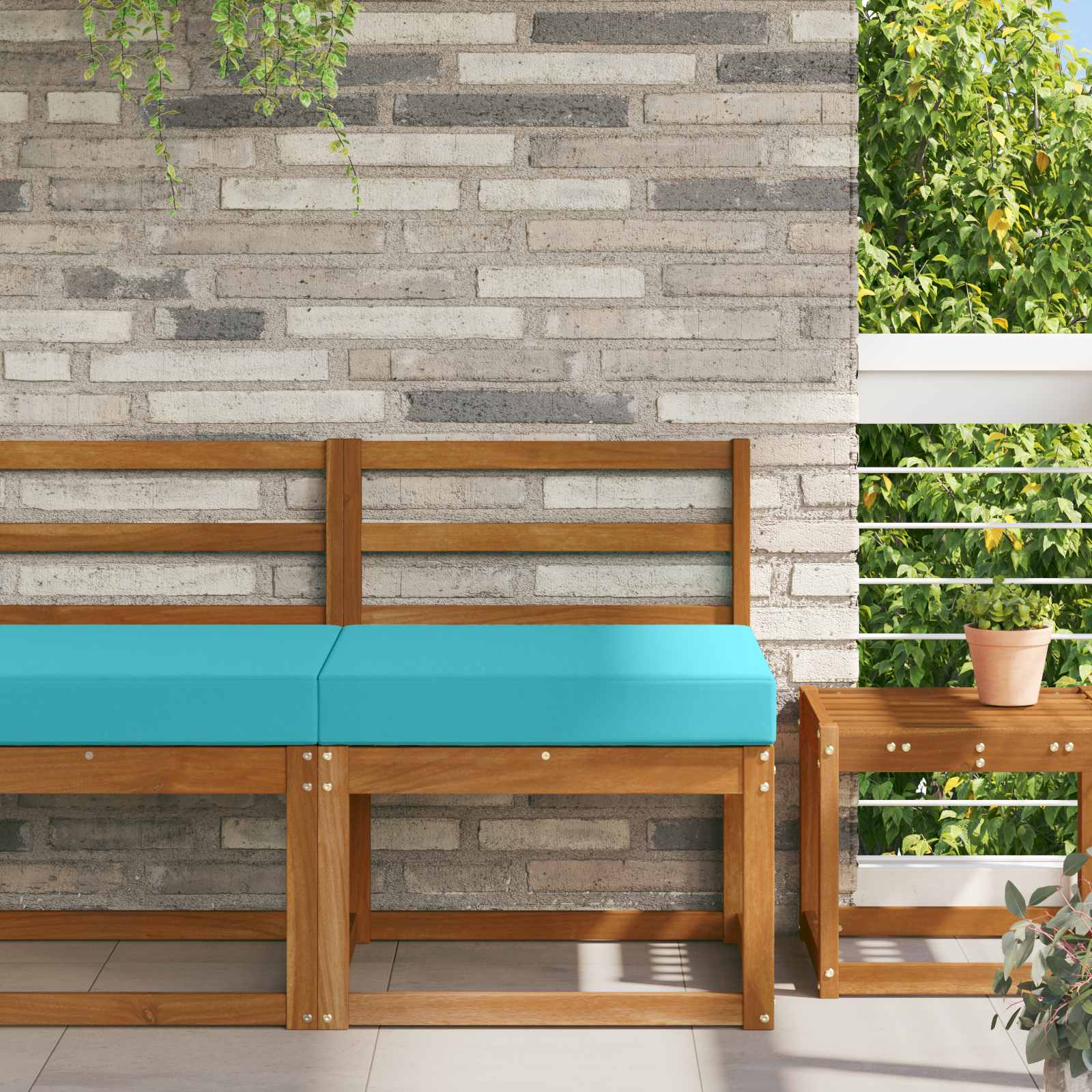 vidaXL Perna pentru canapea de exterior Turcoaz 60 x 60 x 8 cm