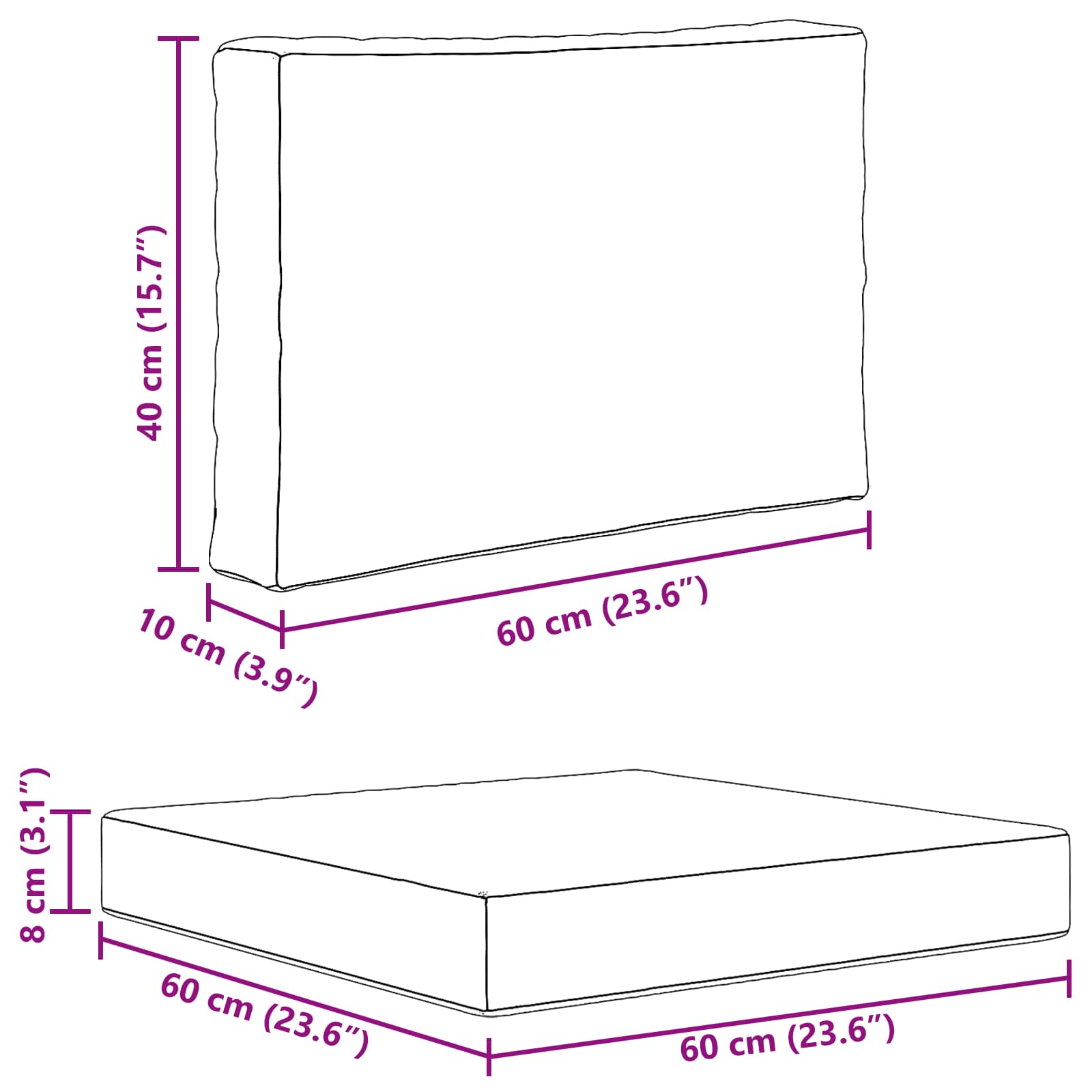 Buiten bankkussen 2 pcs Antraciet Polyester image 10