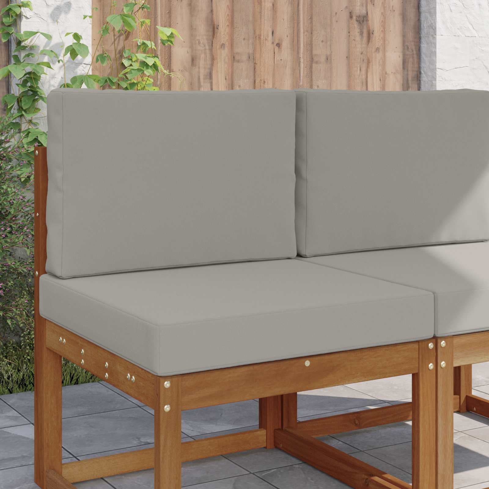 Buiten bankkussen 2 pcs Grijs Polyester image 1