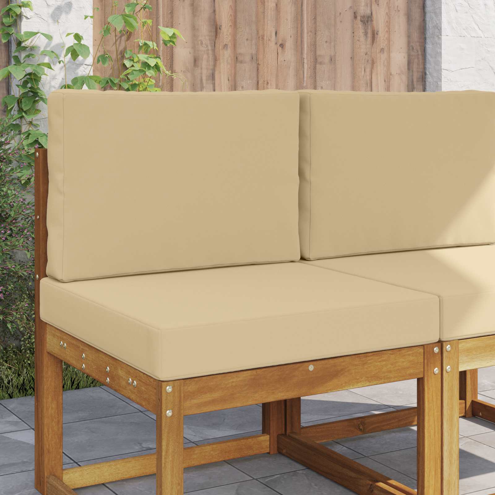vidaXL Perna pentru canapea de exterior 2 pcs Bej Poliester