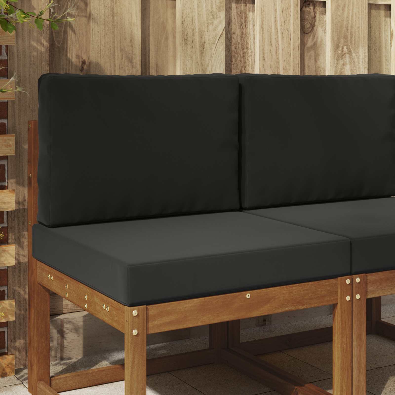 Buiten bankkussen 2 pcs Zwart Polyester image 1