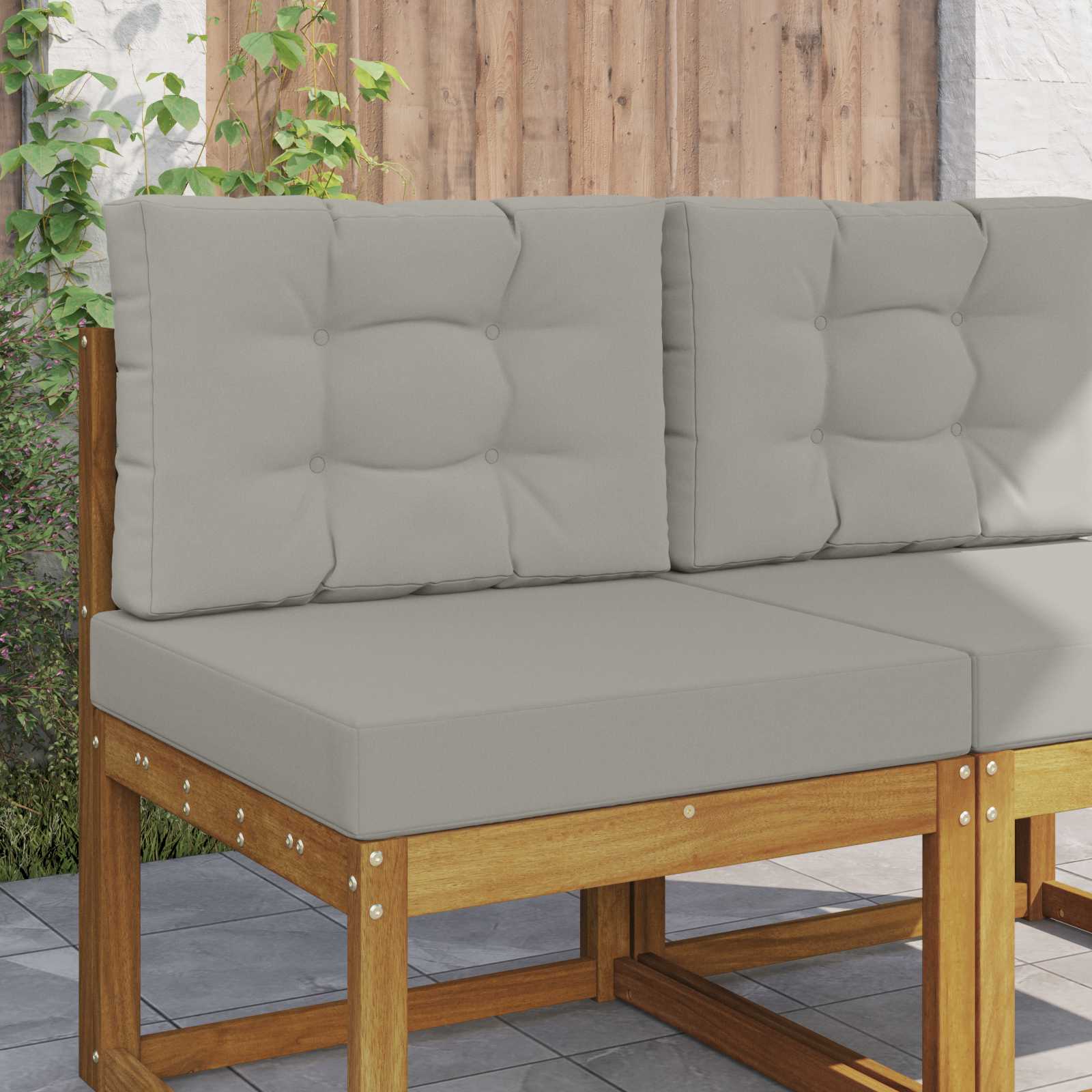 Buiten bankkussen 2 pcs Grijs Polyester image 1