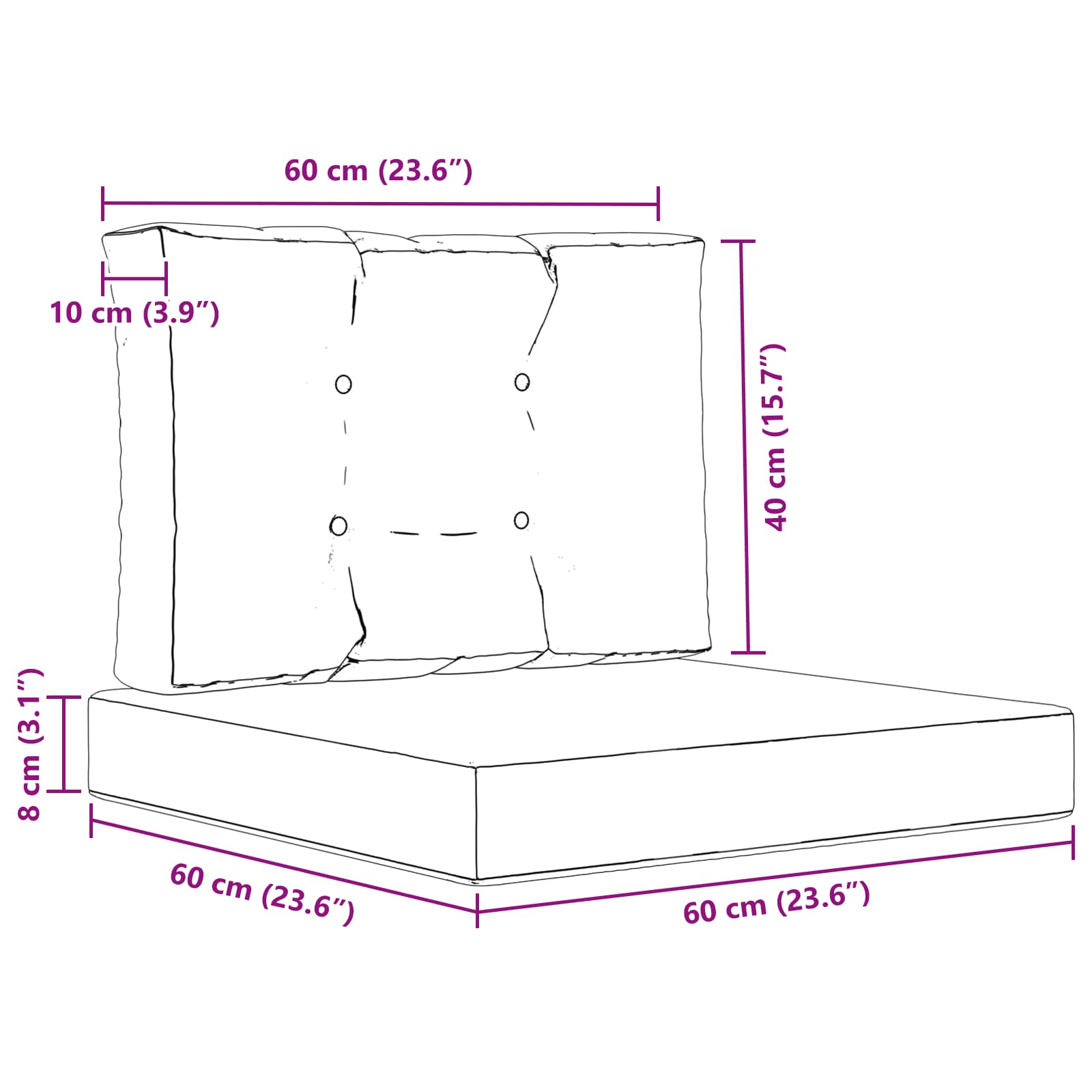 Buiten bankkussen 2 pcs Beige Polyester image 9