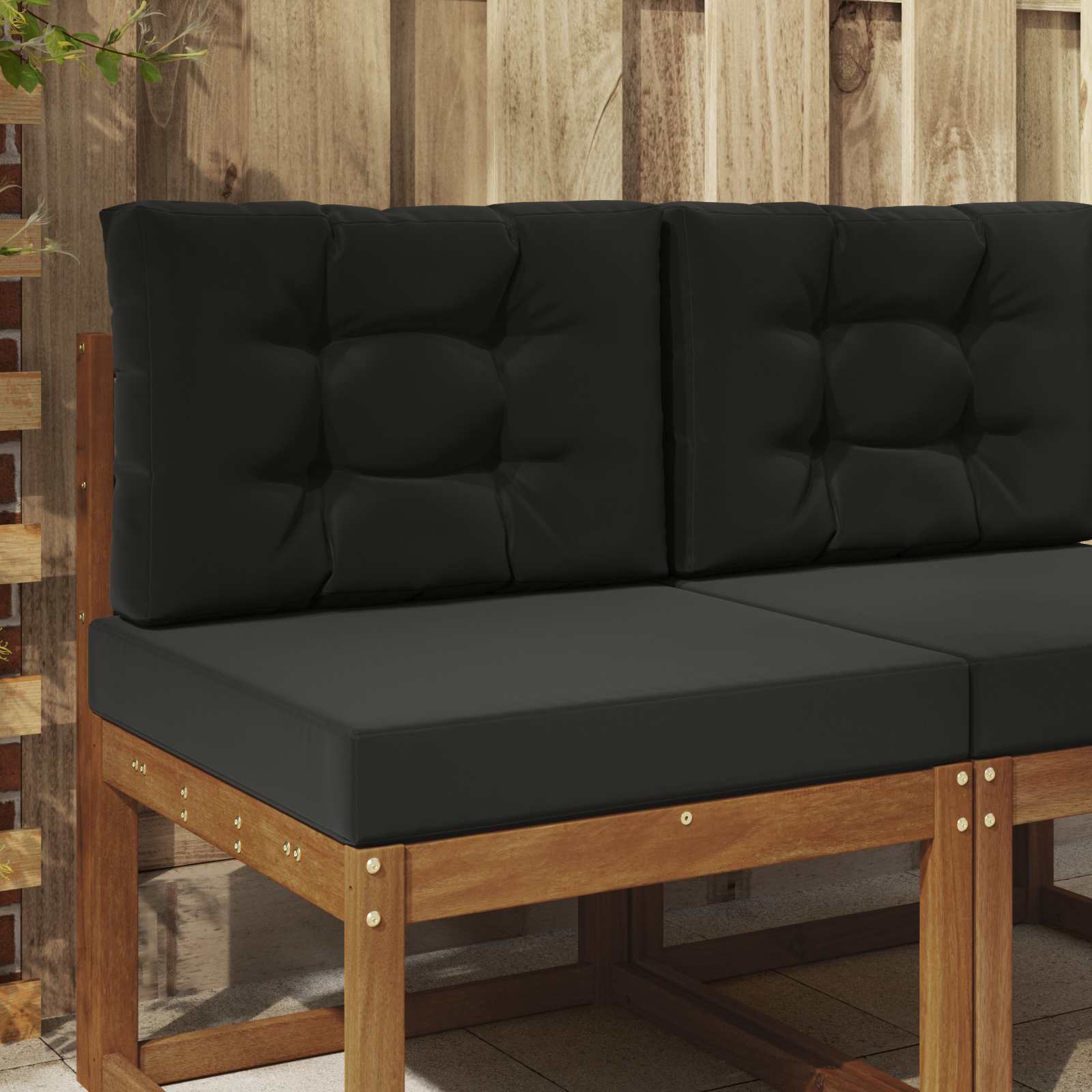 Buiten bankkussen 2 pcs Zwart Polyester image 1