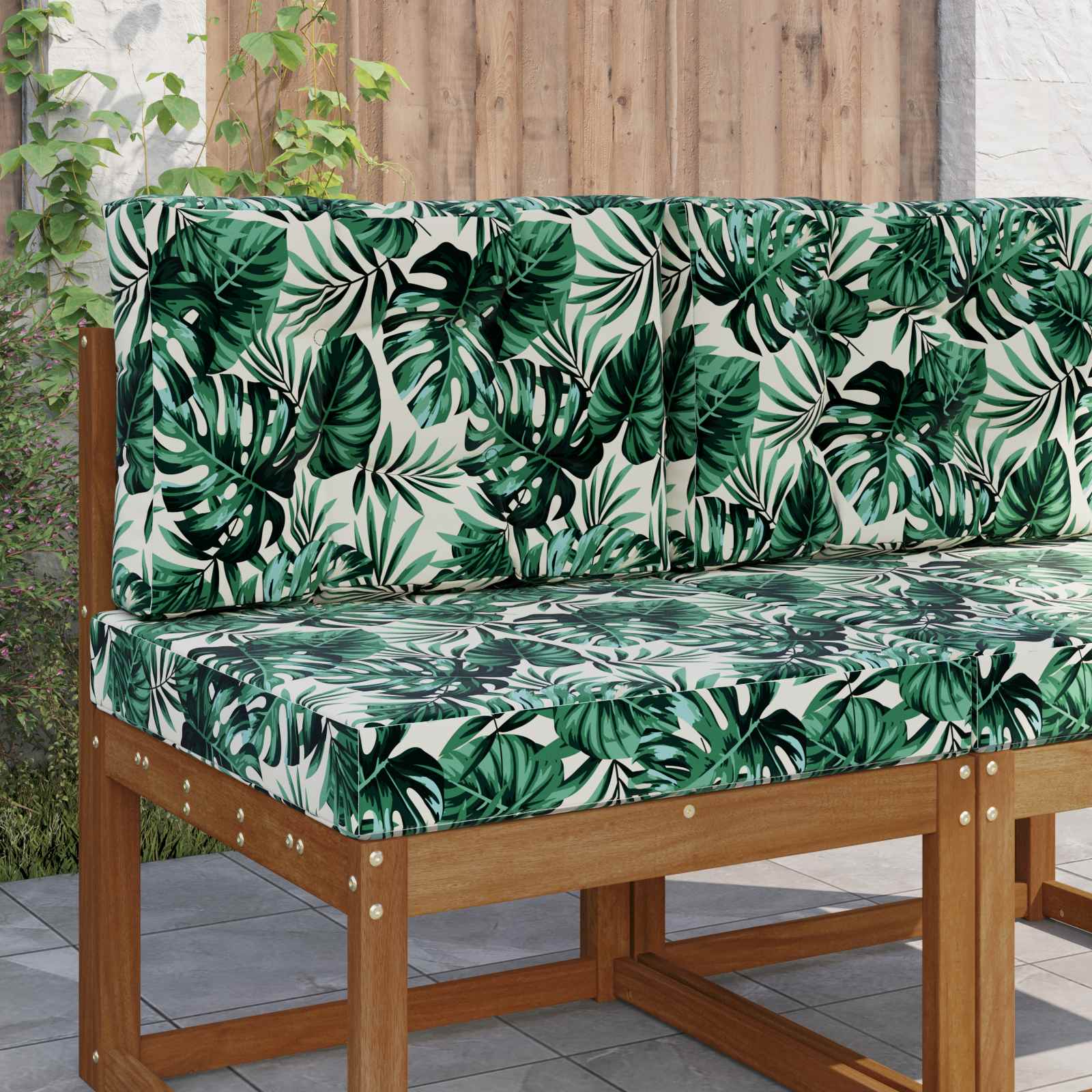 Buiten bankkussen 2 pcs Bladpatroon Polyester image 1