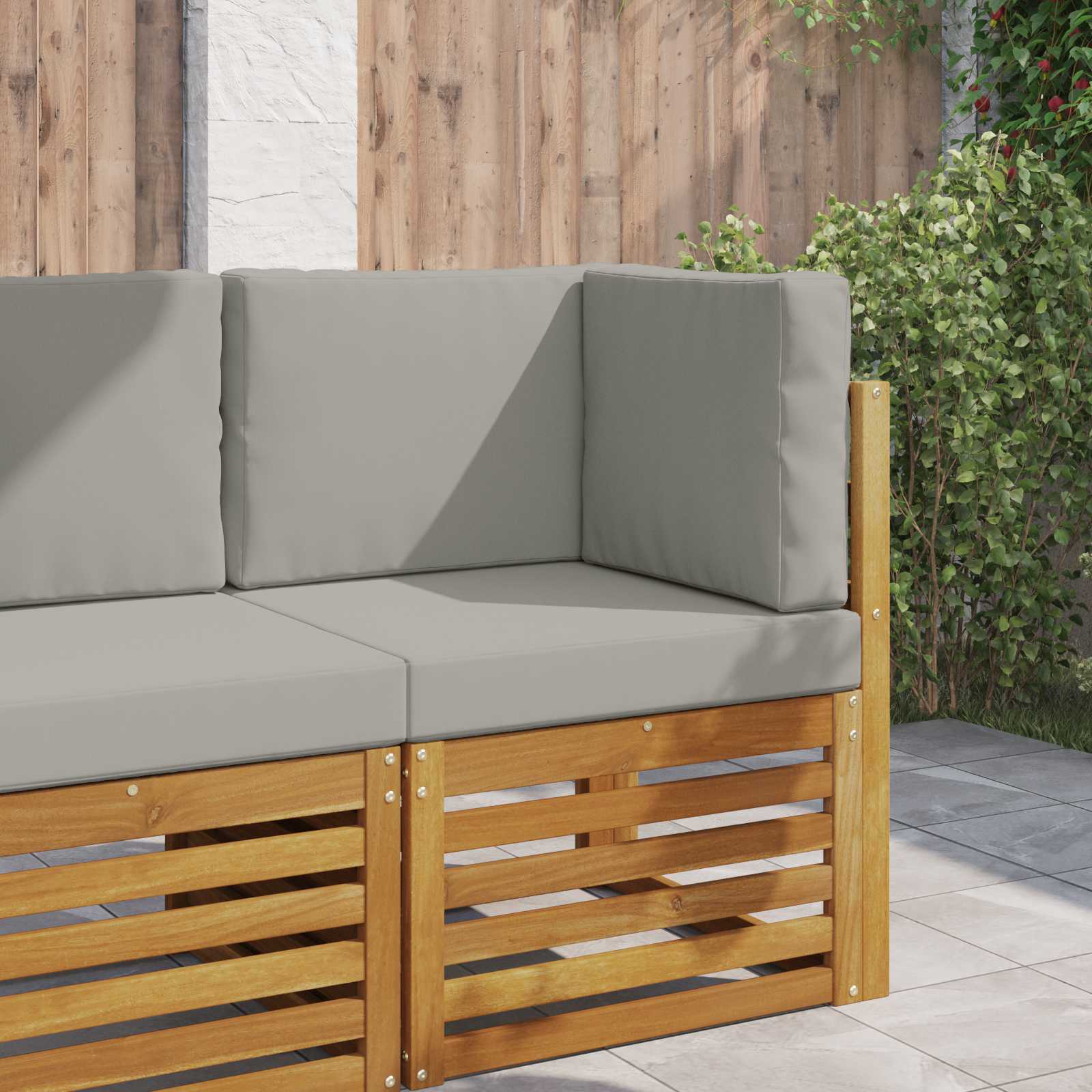 Buiten bankkussen 3 pcs Grijs Polyester image 1