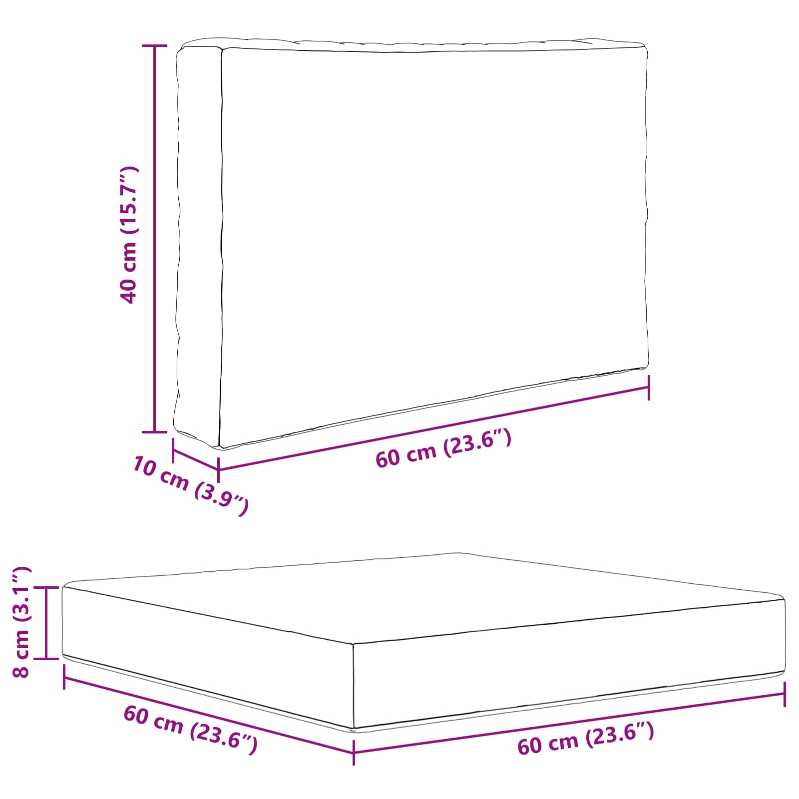 Buiten bankkussen 3 pcs Crème Polyester image 10