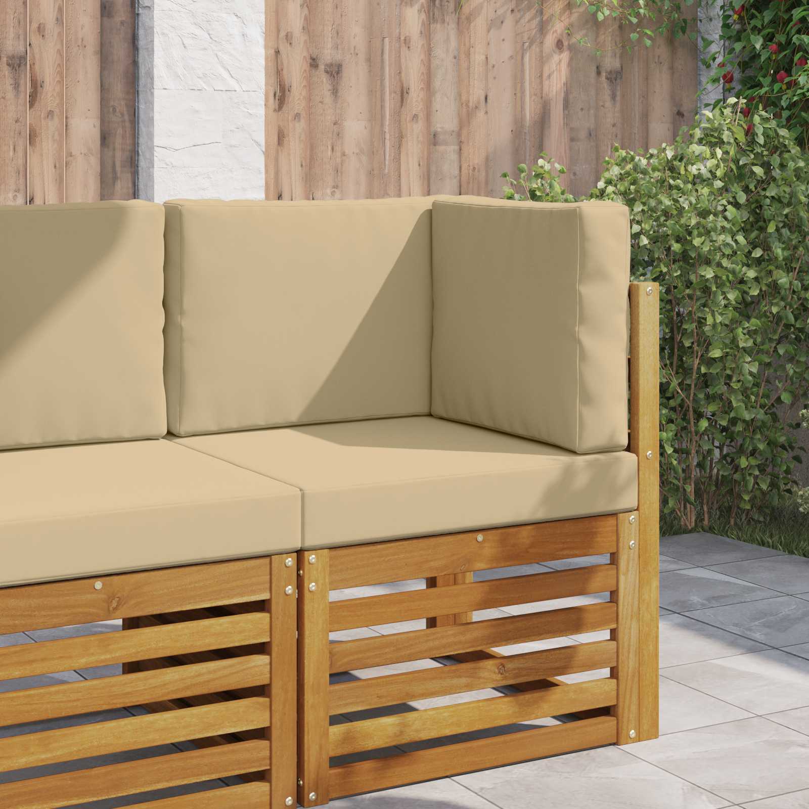 Buiten bankkussen 3 pcs Beige Polyester image 1