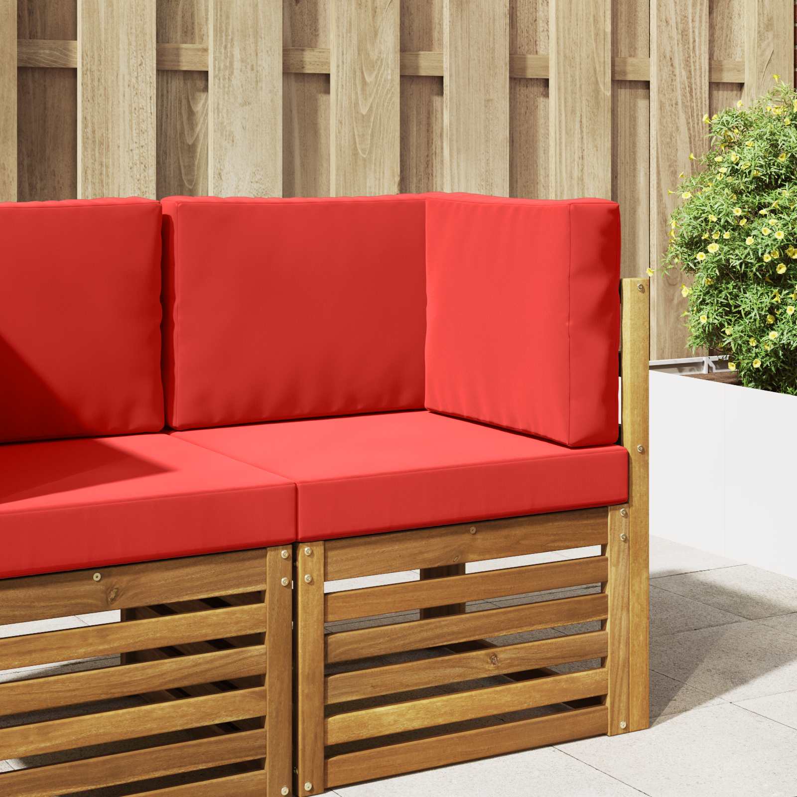 vidaXL Perna pentru canapea de exterior 3 pcs Roșu Poliester