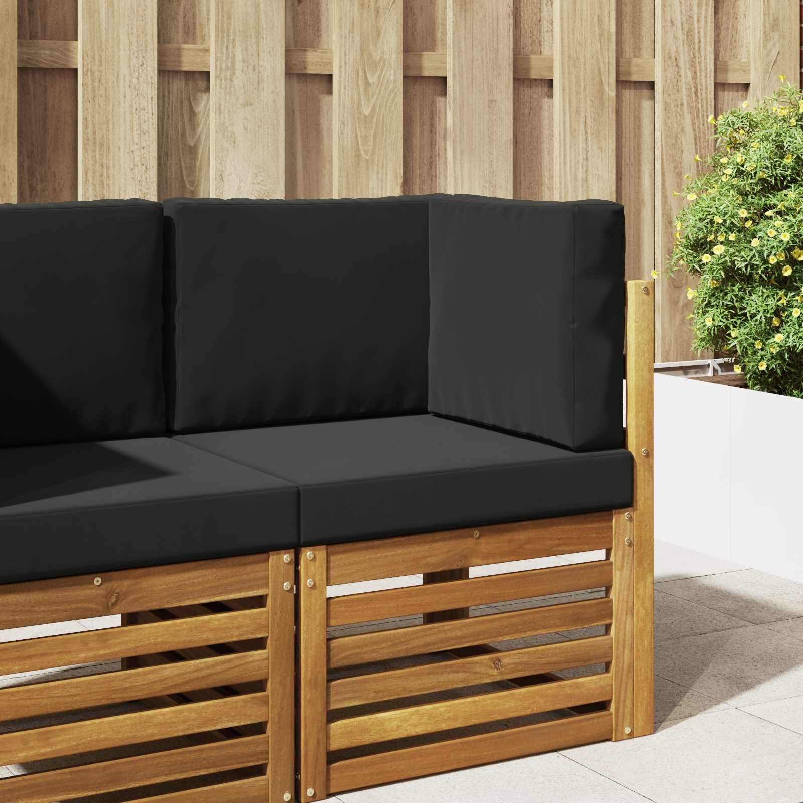 vidaXL Perna pentru canapea de exterior 3 pcs Negru Poliester
