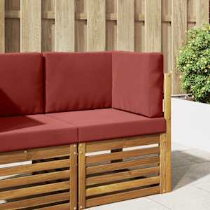 Zunanja blazina za kavč 3 pcs vinsko rdeča Poliester