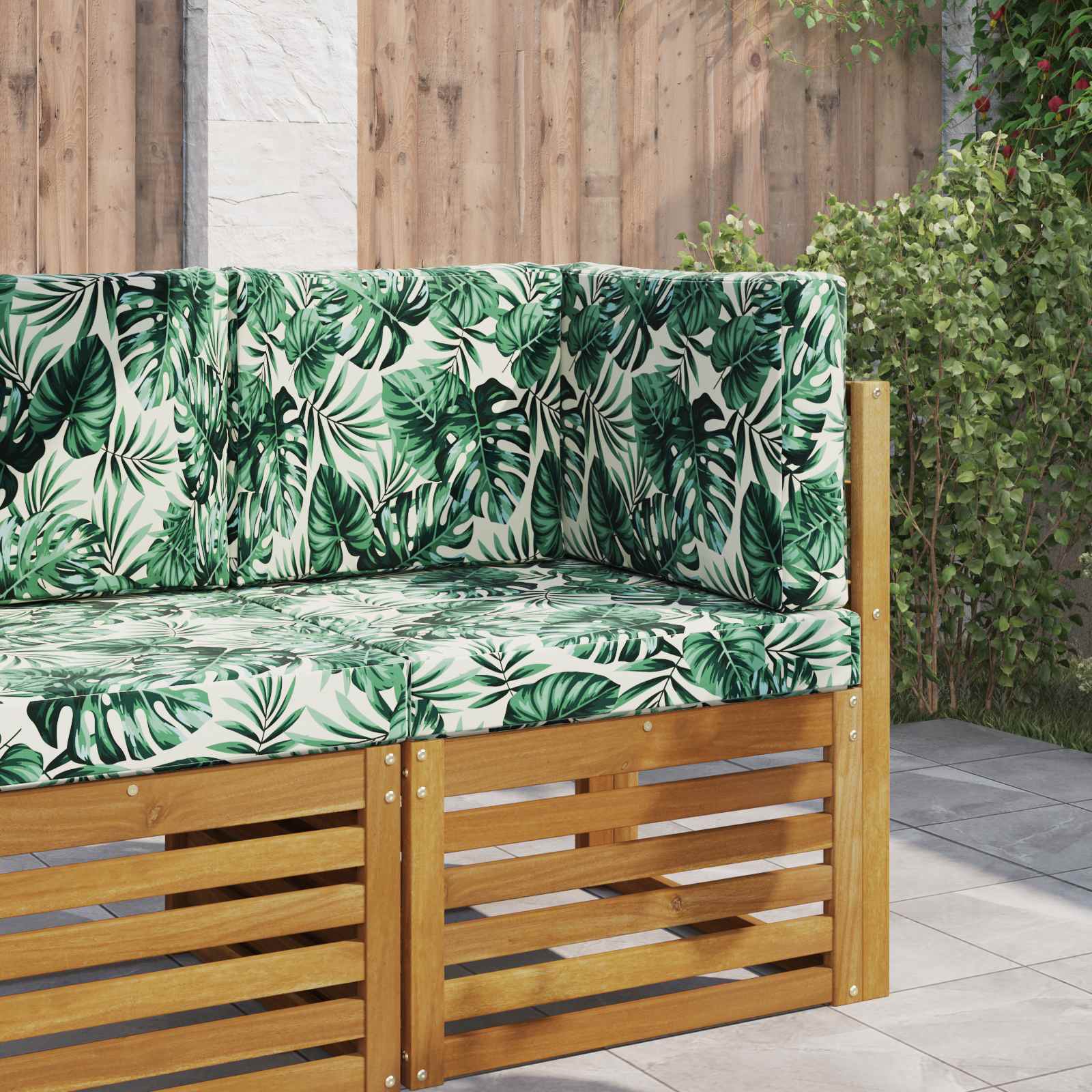 Buiten bankkussen 3 pcs Bladpatroon Polyester image 1