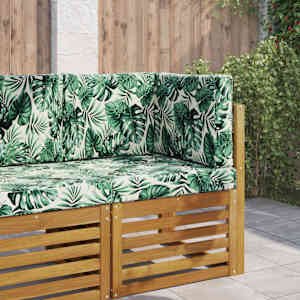 Zunanja blazina za kavč 3 pcs Vzorec lista Poliester