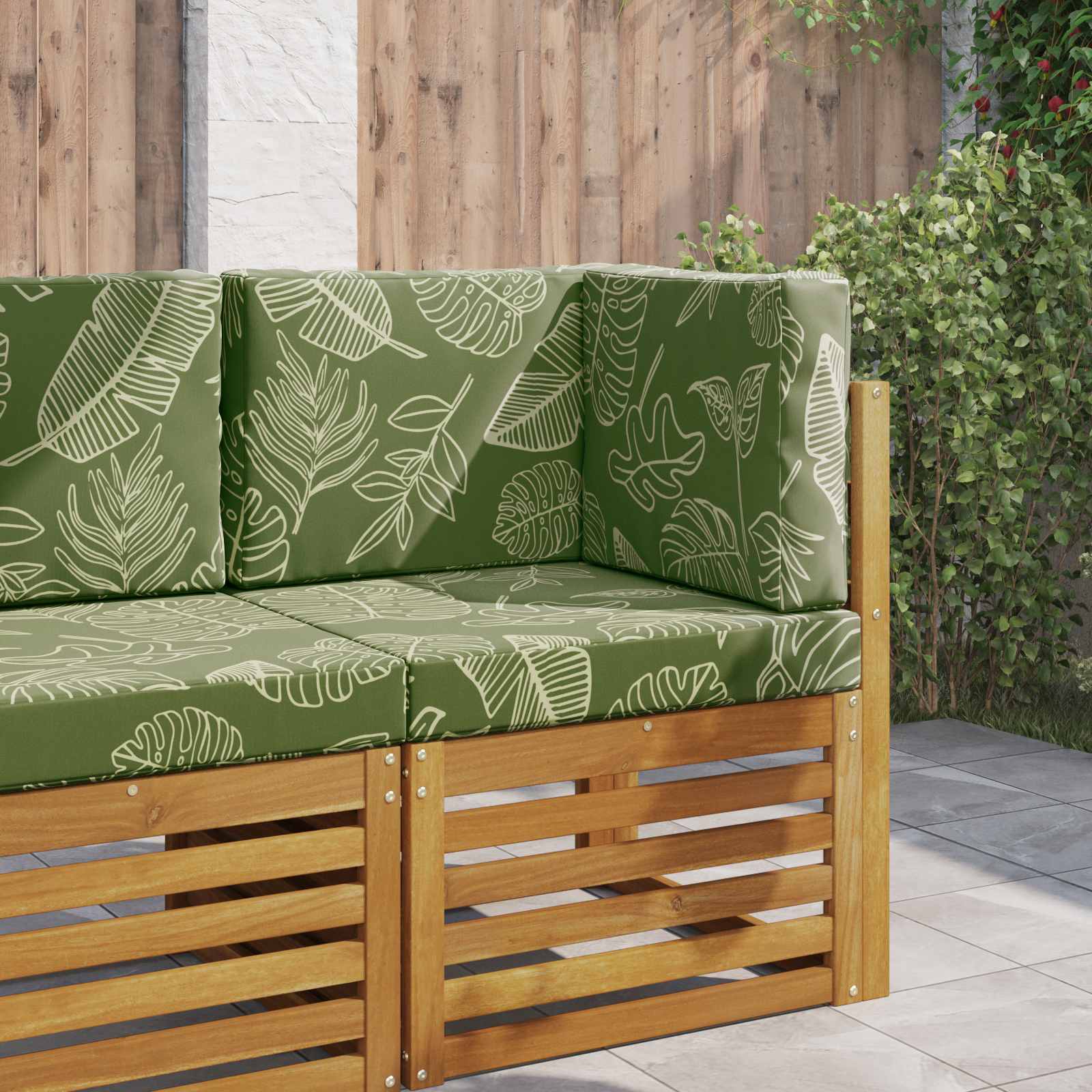 vidaXL Perna pentru canapea de exterior 3 pcs Design cu frunze