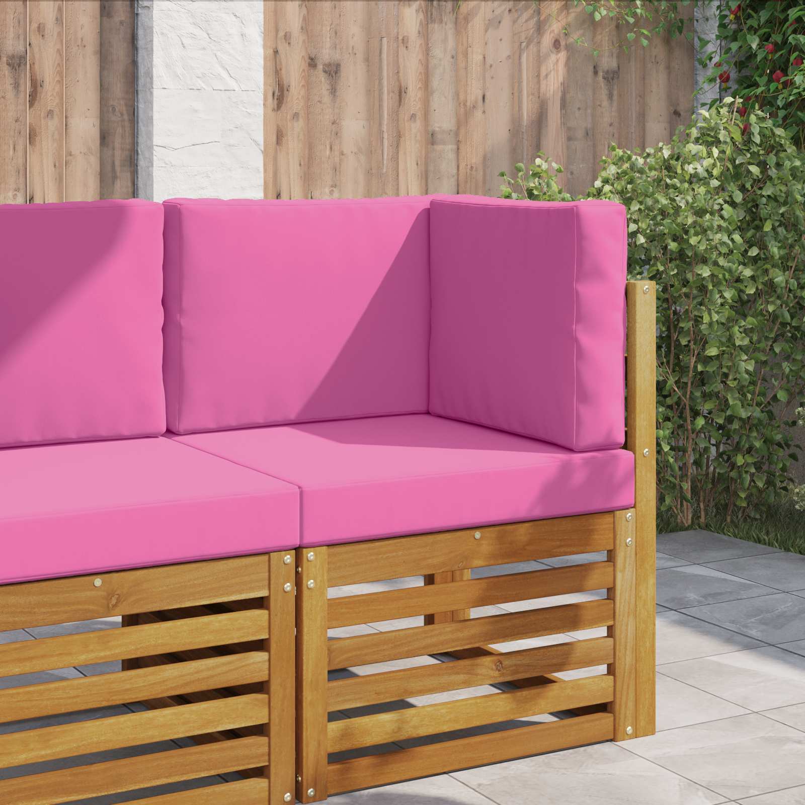 vidaXL Sofakissen für draußen 3 pcs Rosa Polyester