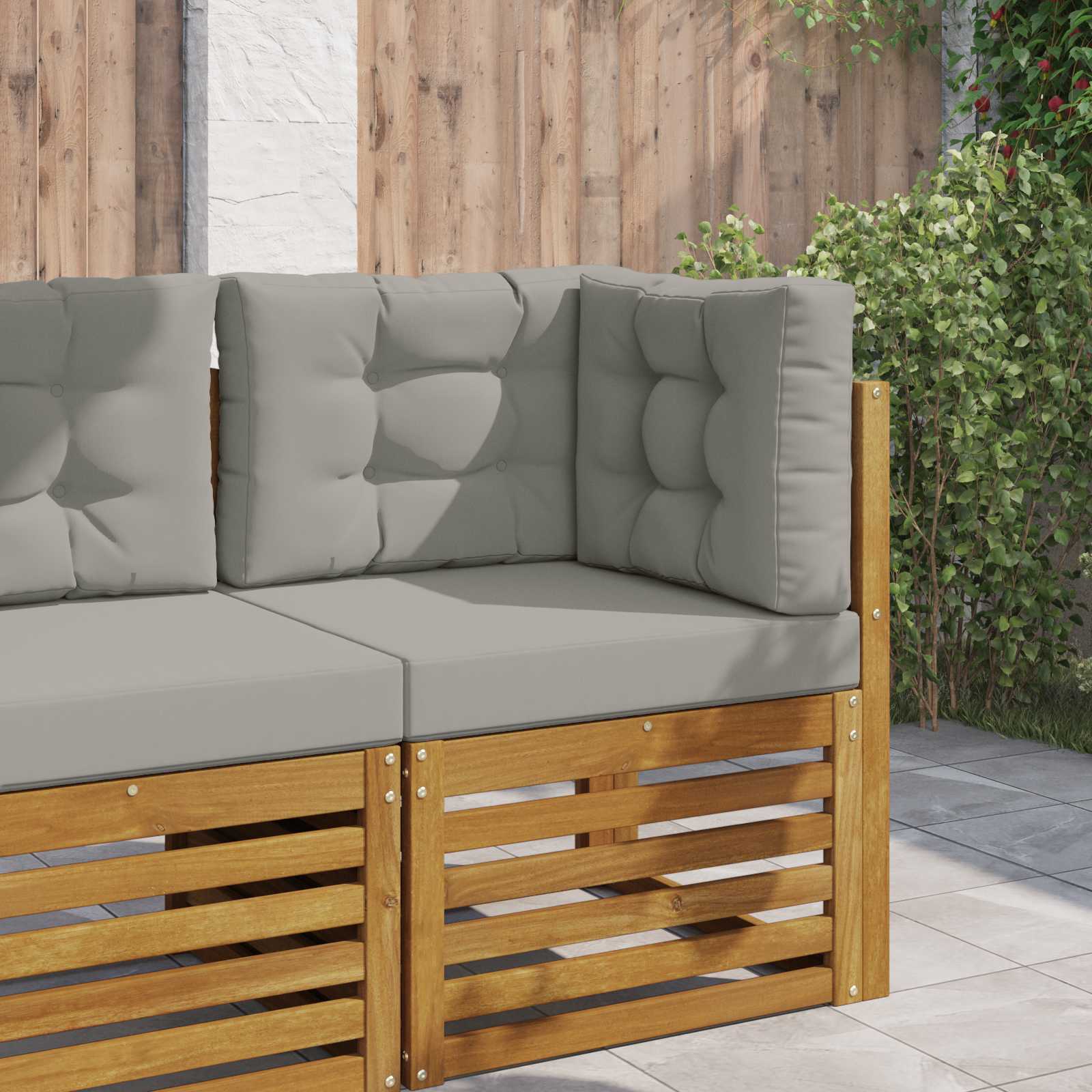 vidaXL Perna pentru canapea de exterior 3 pcs Gri Poliester