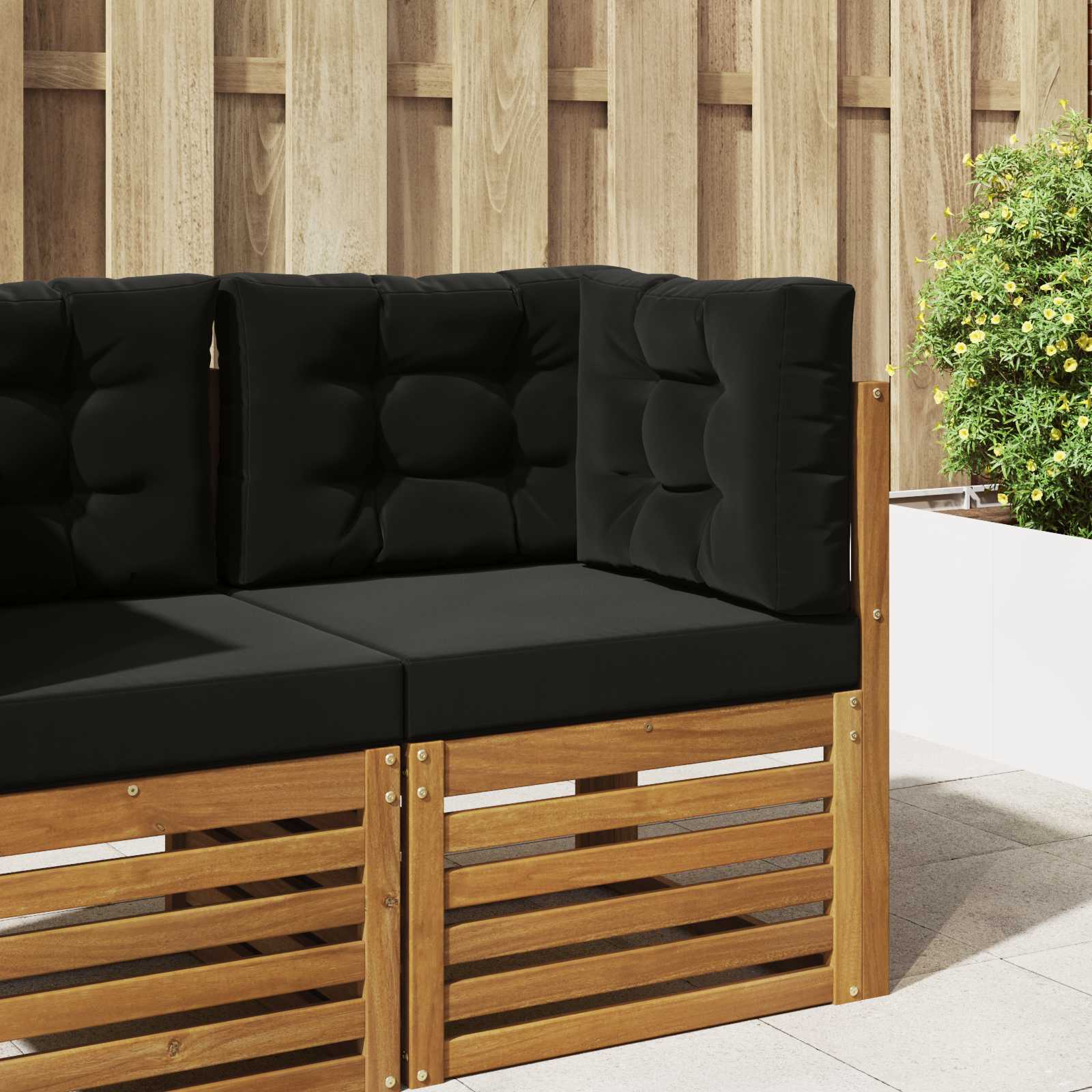 Buiten bankkussen 3 pcs Zwart Polyester image 1