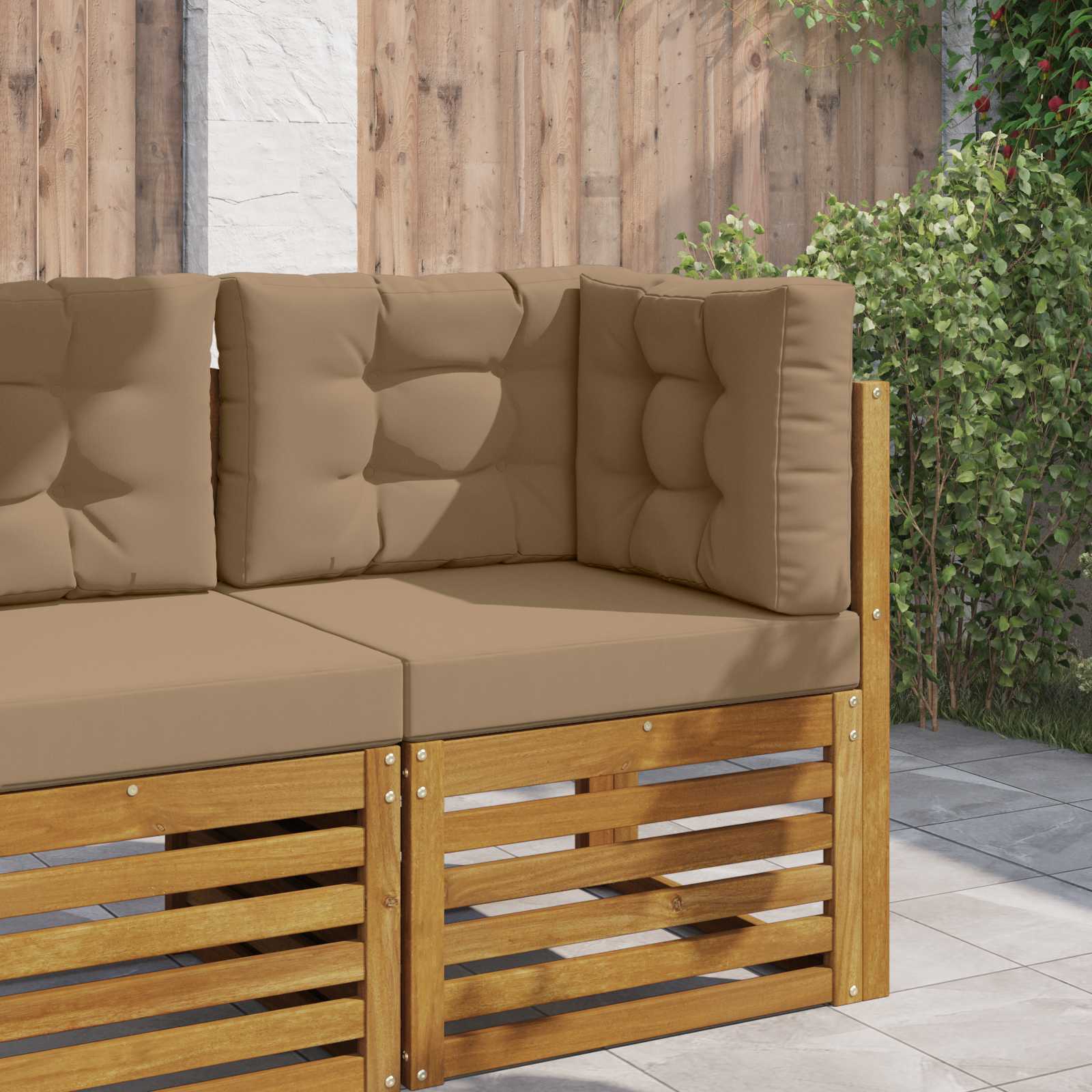 Buiten bankkussen 3 pcs Taupe Polyester image 1