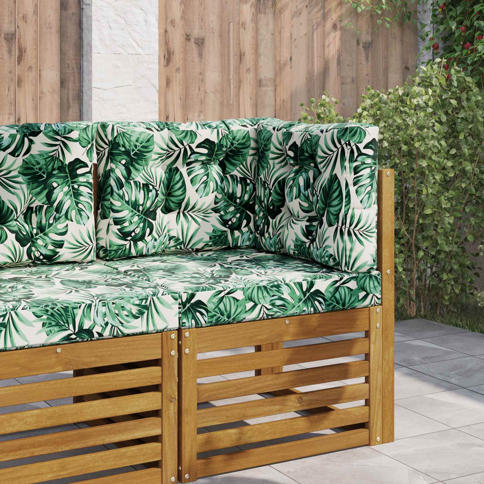vidaXL Perna pentru canapea de exterior 3 pcs Model cu frunze