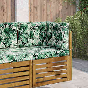 Zunanja blazina za kavč 3 pcs Vzorec lista Poliester