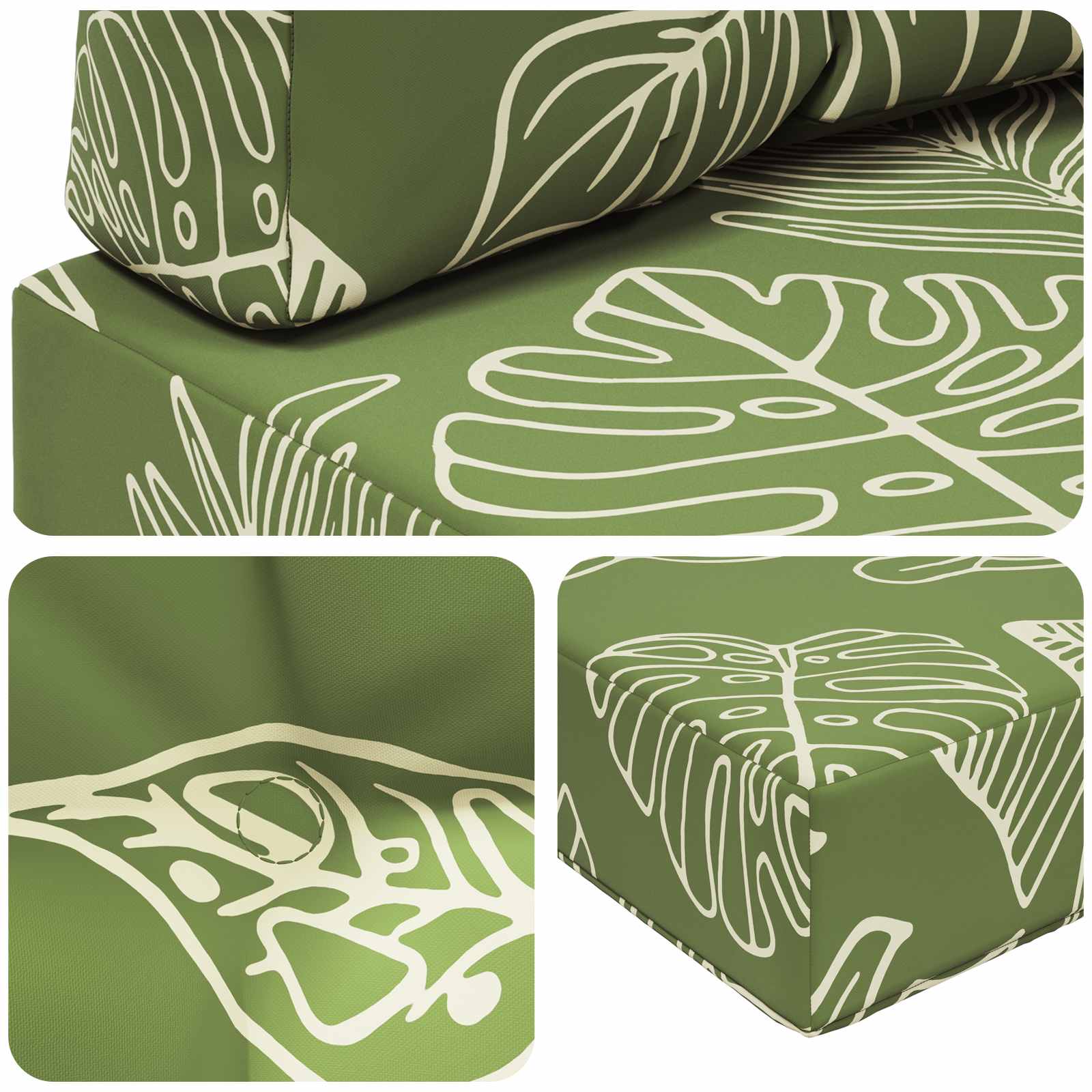 Buiten bankkussen 3 pcs Bladontwerp Polyester image 8