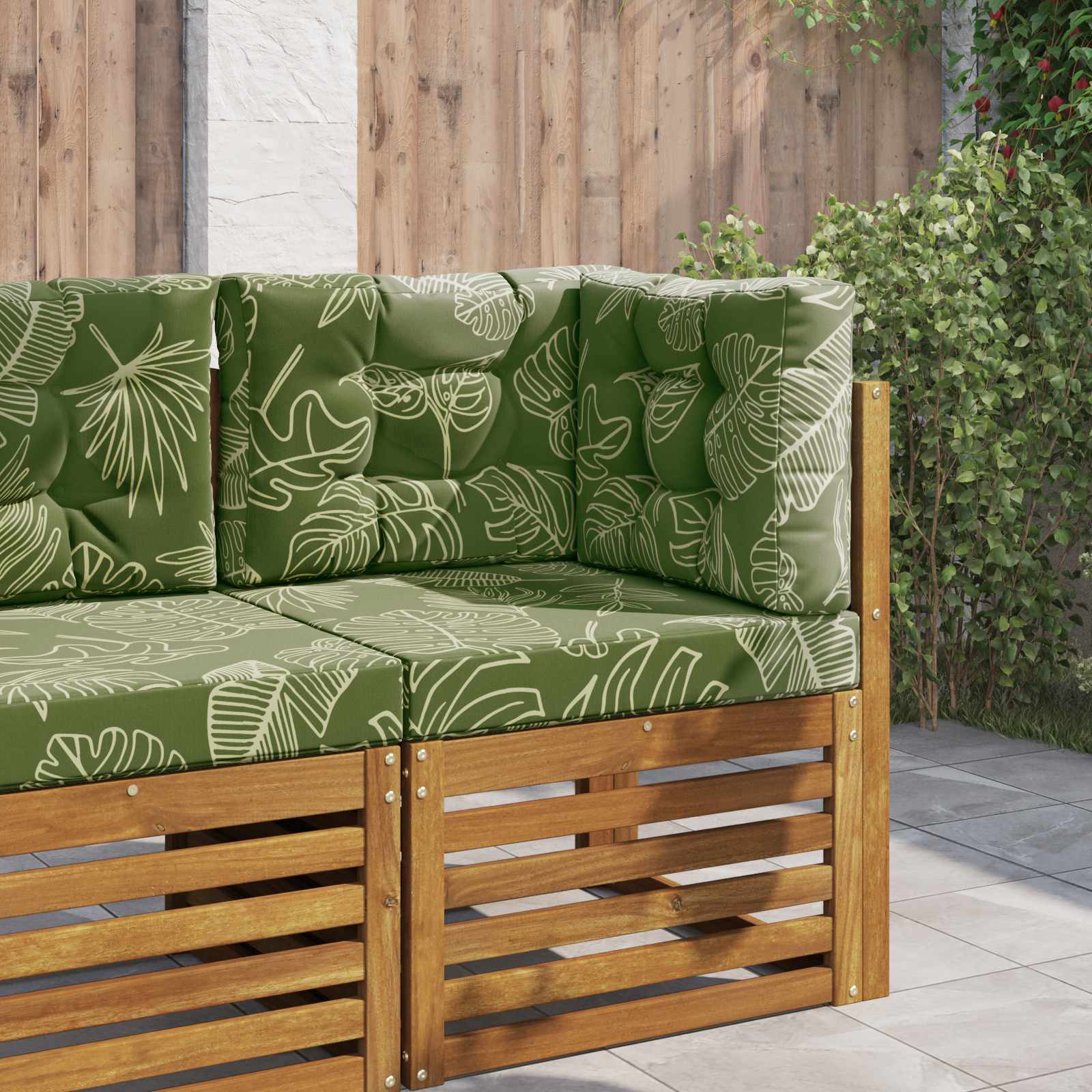 vidaXL Perna pentru canapea de exterior 3 pcs Design cu frunze