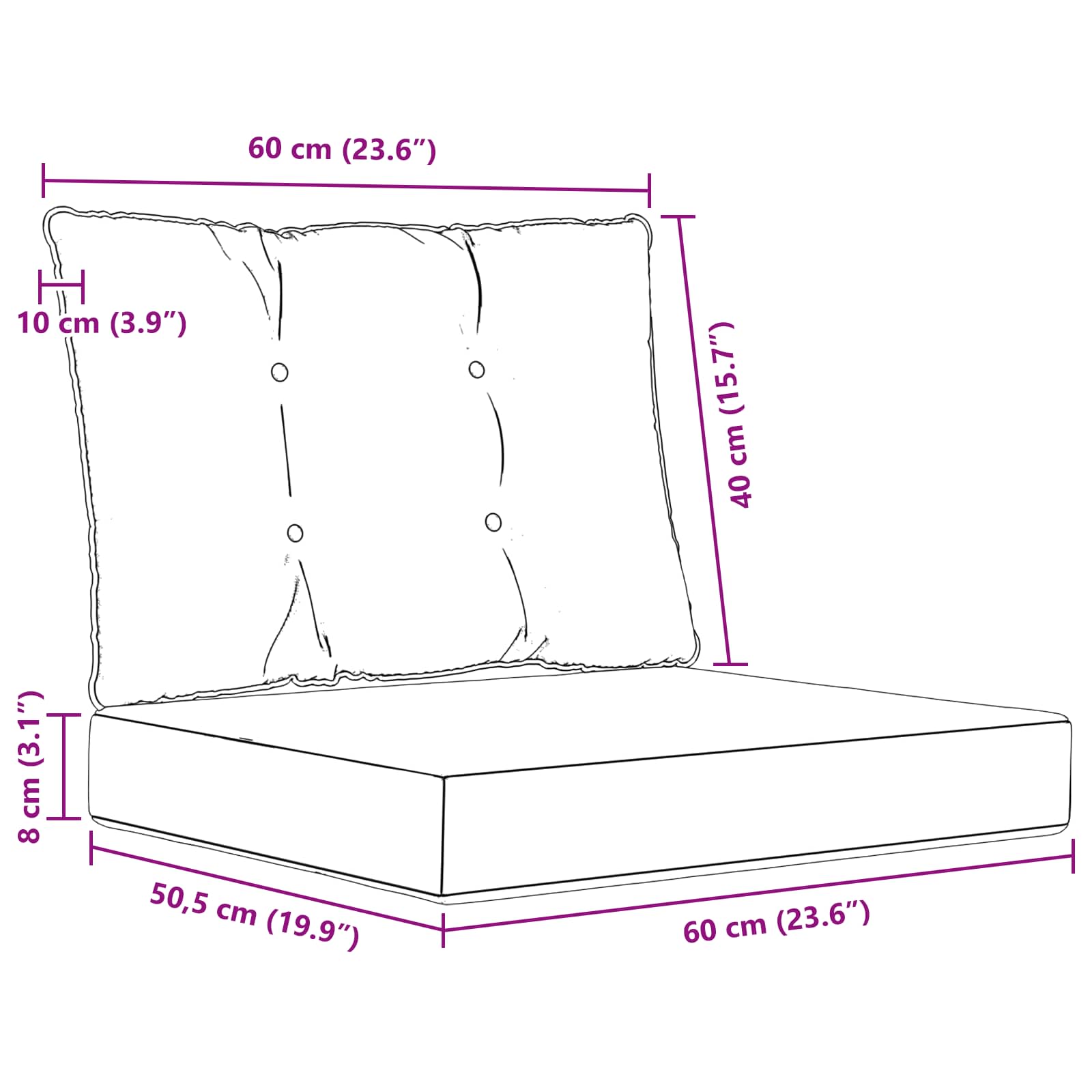 Buiten bankkussen 2 pcs Rood Polyester image 9