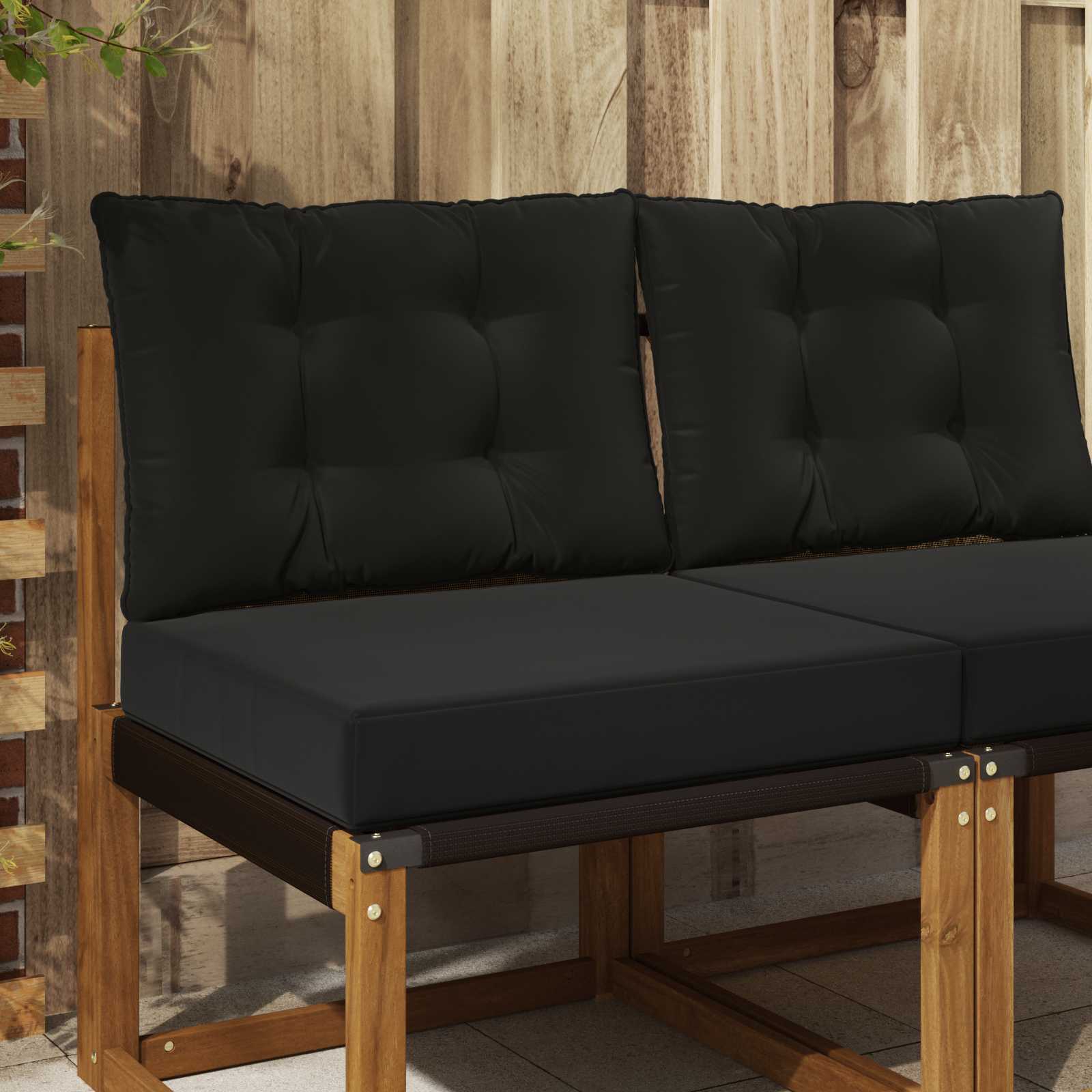 Buiten bankkussen 2 pcs Zwart Polyester image 1