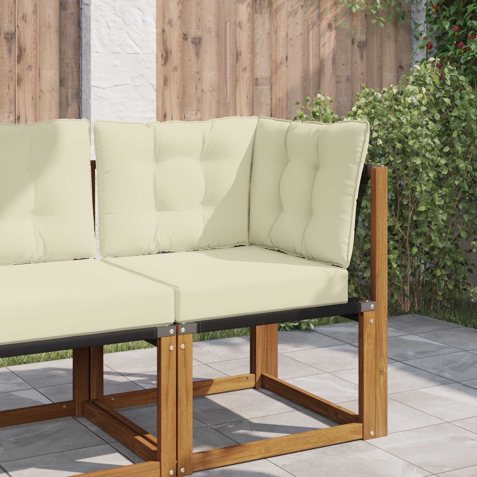 vidaXL Sofakissen für draußen 3 pcs Creme Polyester