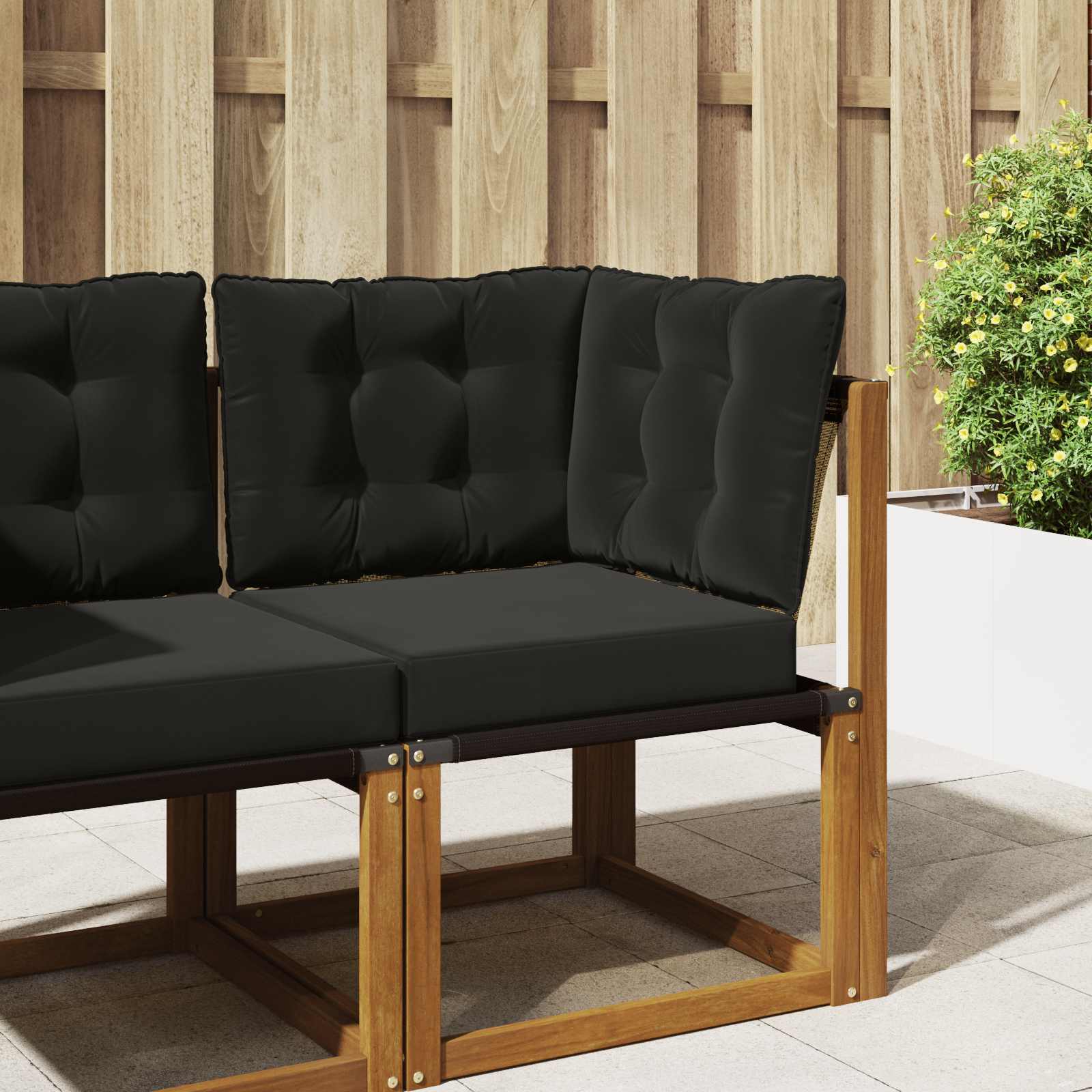 Buiten bankkussen 3 pcs Zwart Polyester image 1