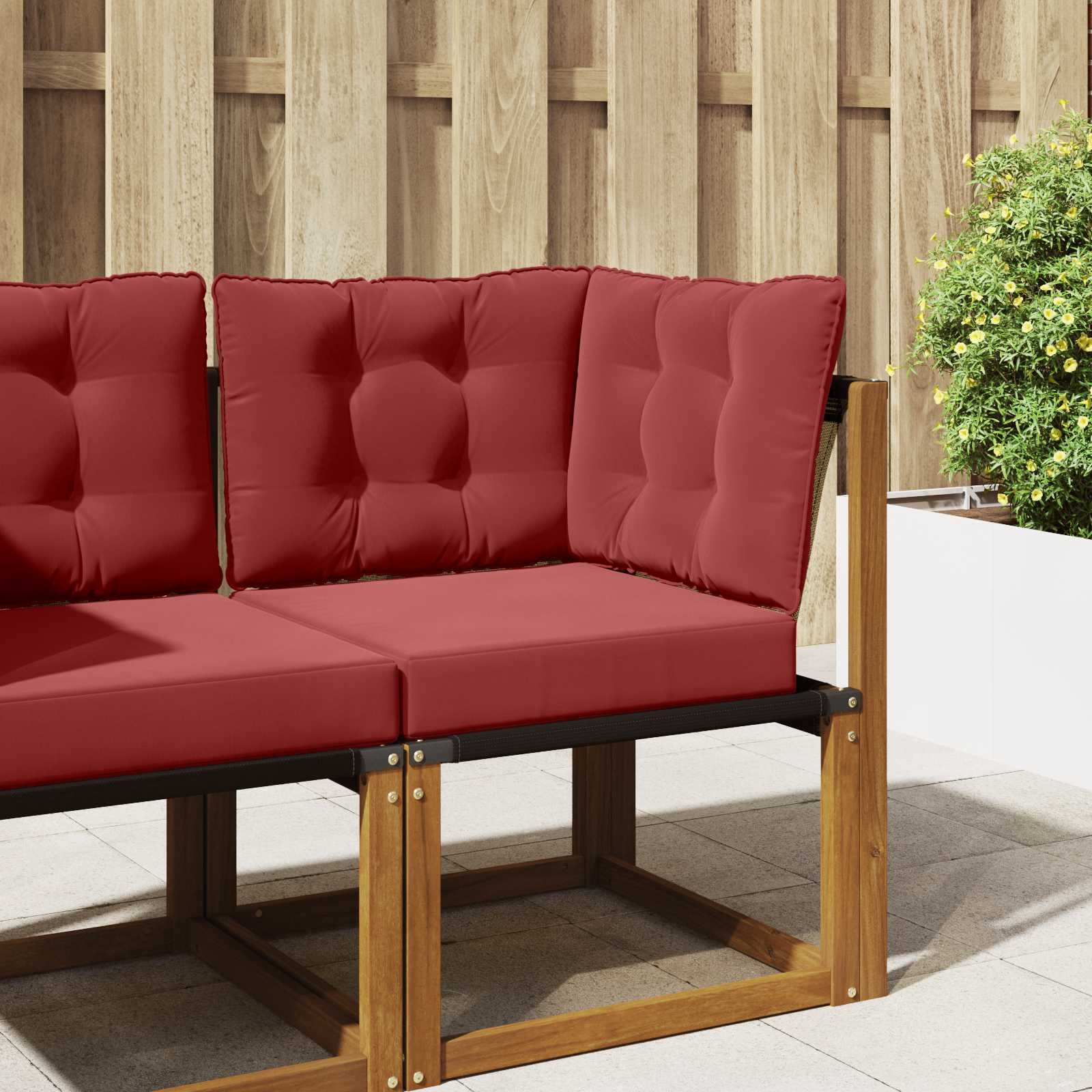 vidaXL Sofakissen für draußen 3 pcs Weinrot Polyester