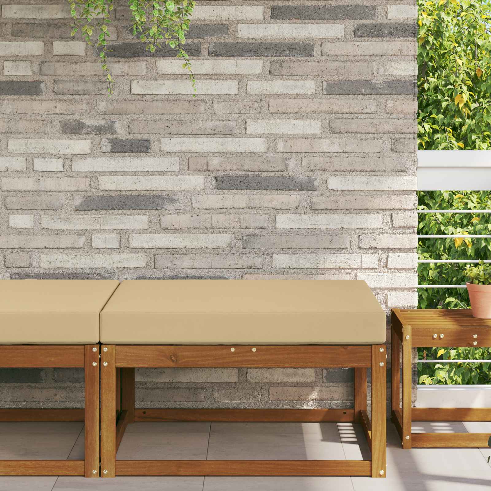 vidaXL Perna pentru canapea de exterior Bej 80 x 80 x 8 cm Poliester