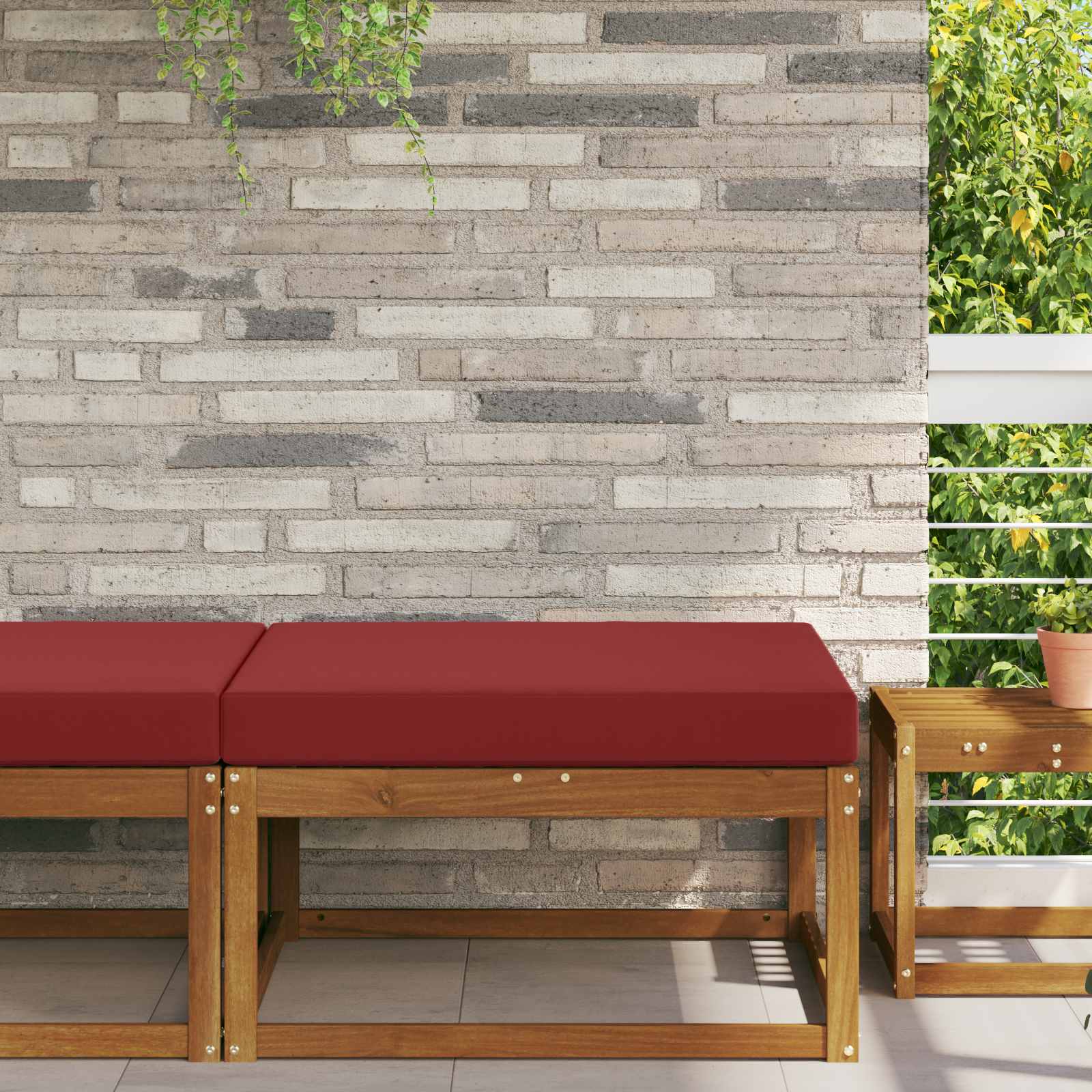 vidaXL Perna pentru canapea de exterior bordo 80 x 80 x 8 cm Poliester