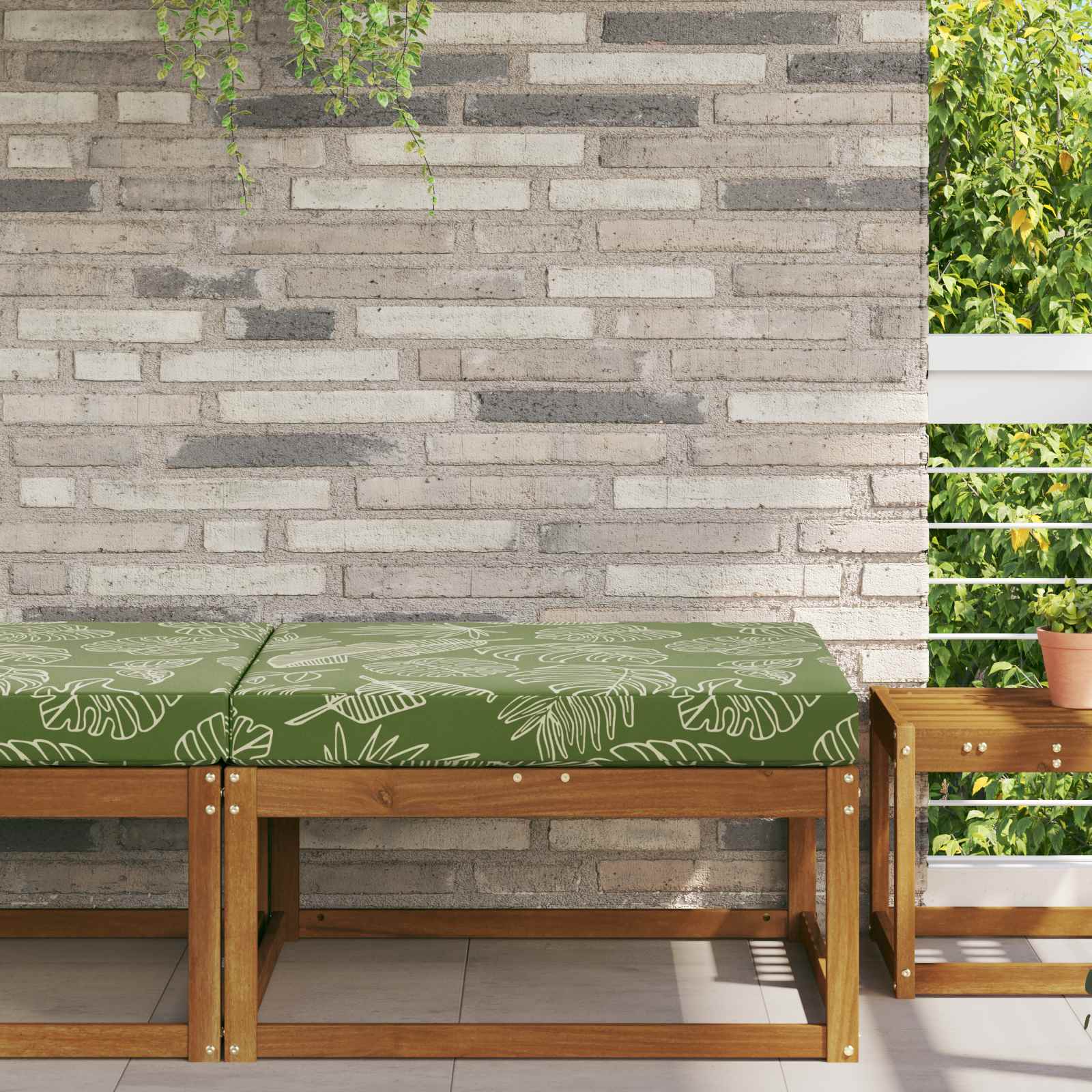 vidaXL Perna pentru canapea de exterior Design cu frunze Poliester