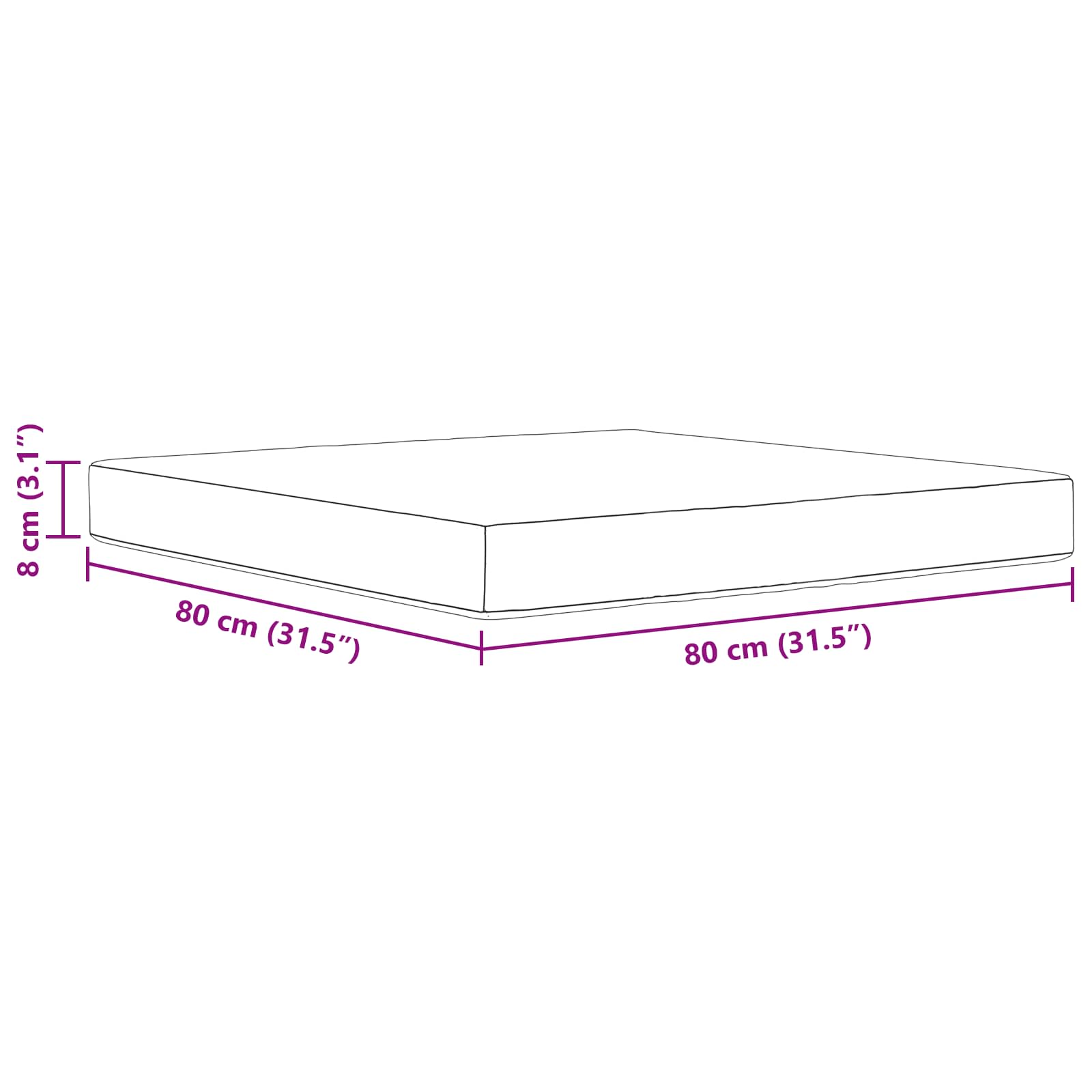 Buiten bankkussen Roze 80 x 80 x 8 cm Polyester image 7