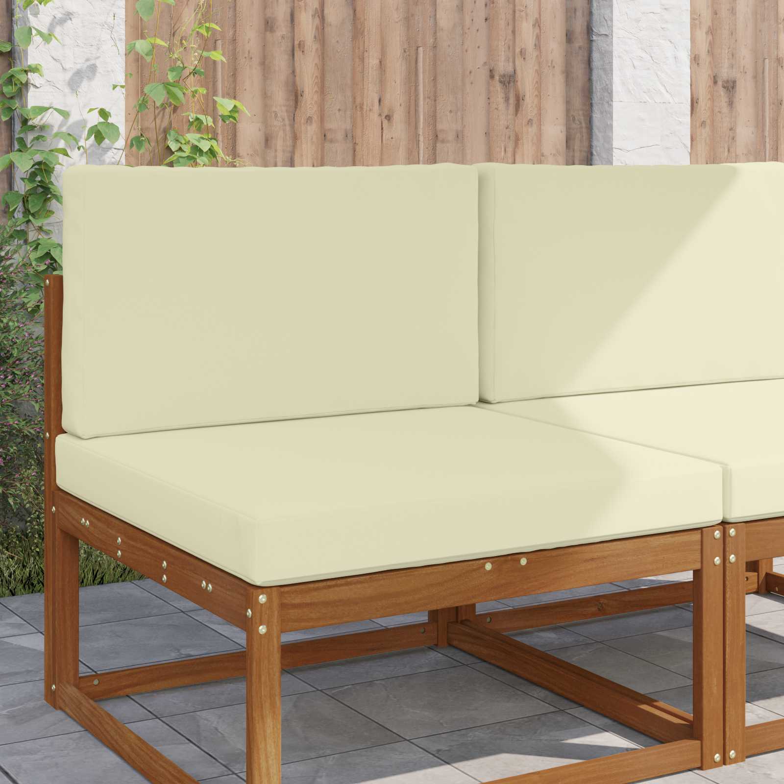 Buiten bankkussen 2 pcs Crème Polyester image 1