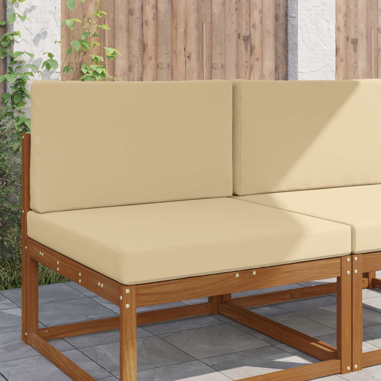 Buiten bankkussen 2 pcs Beige Polyester image 1