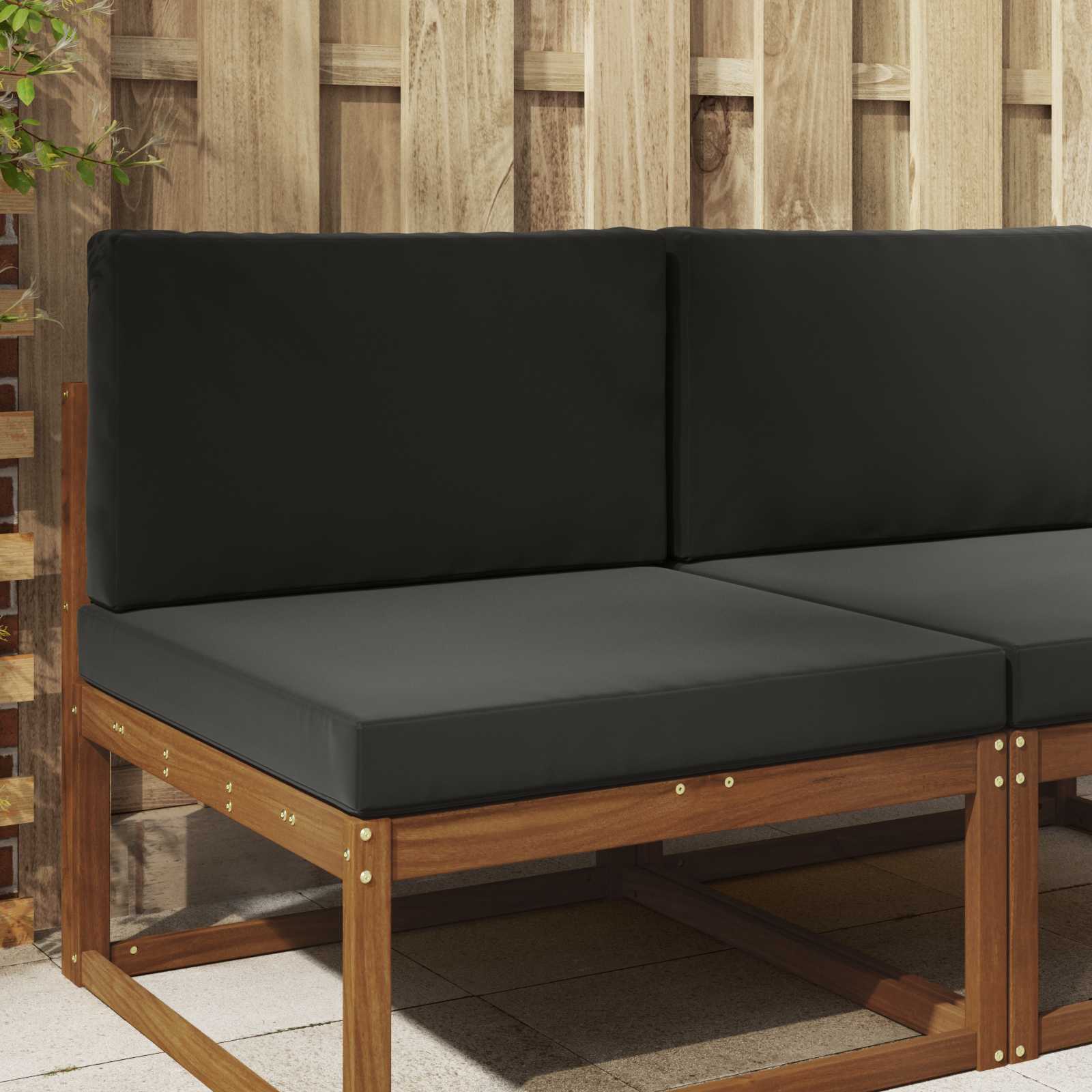 Buiten bankkussen 2 pcs Zwart Polyester image 1