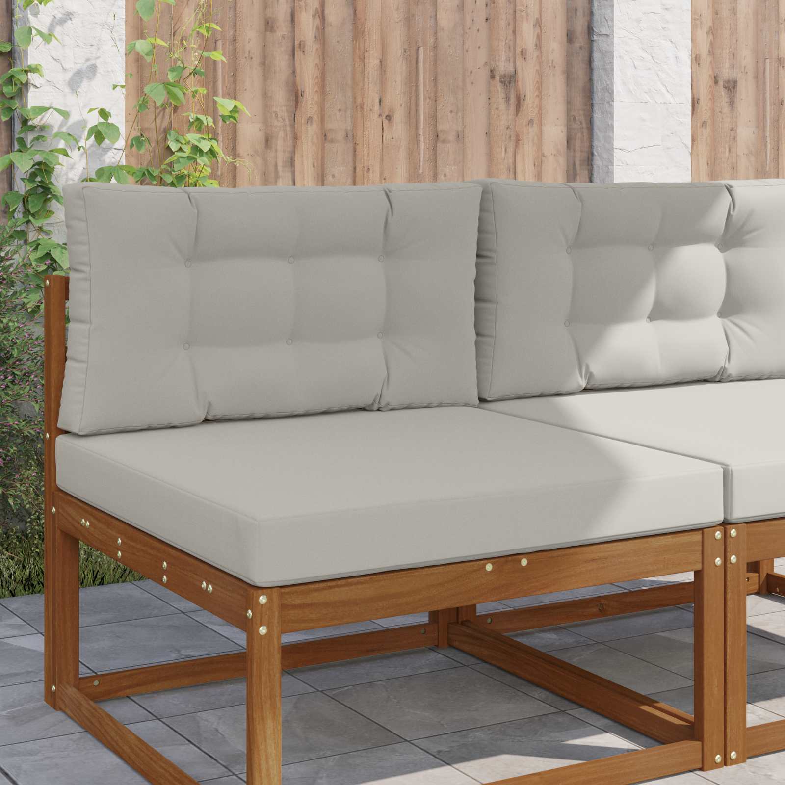 Buiten bankkussen 2 pcs Grijs Polyester image 1