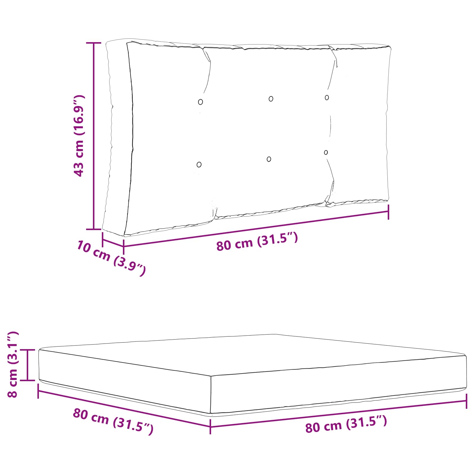 Buiten bankkussen 2 pcs Grijs Polyester image 9