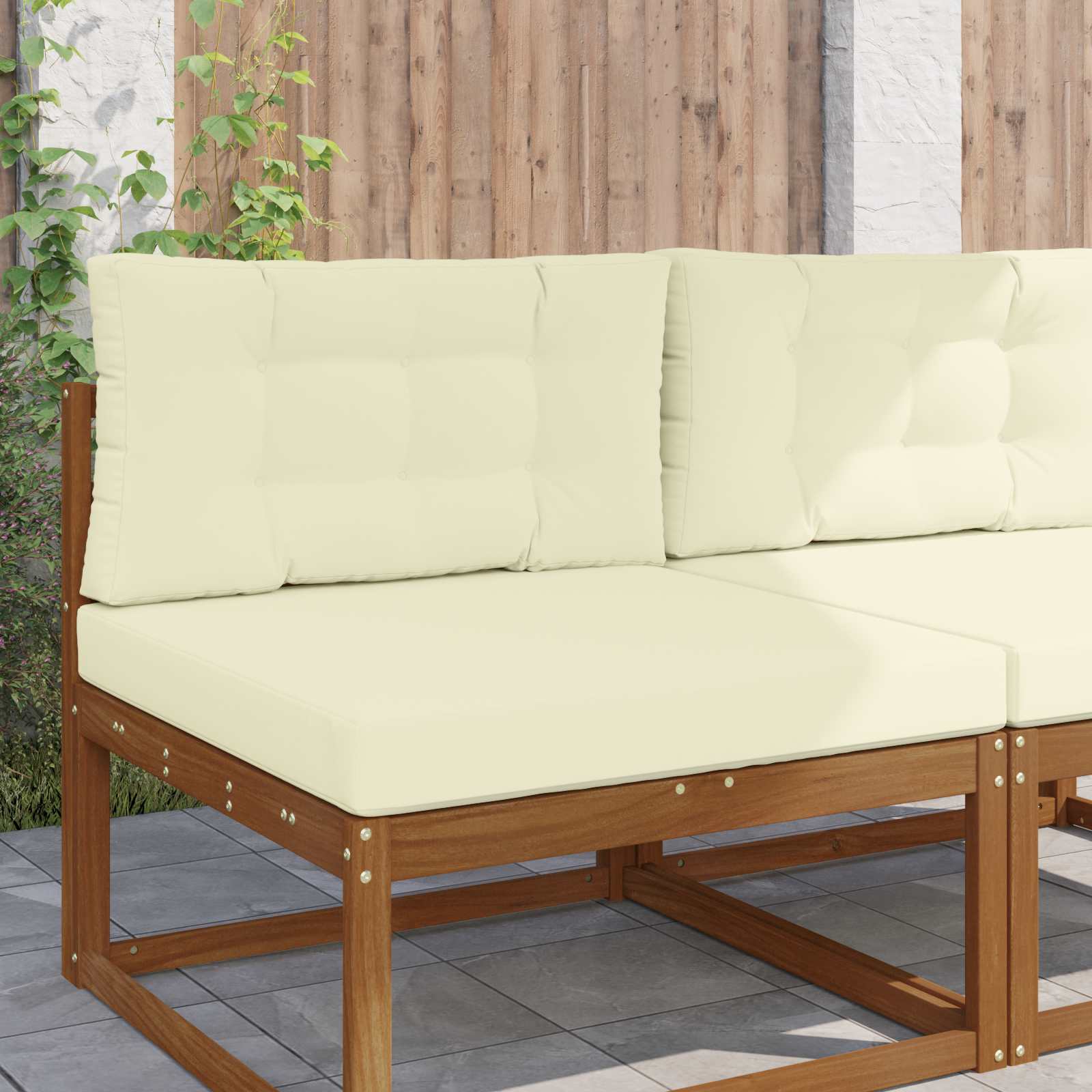 Buiten bankkussen 2 pcs Crème Polyester image 1