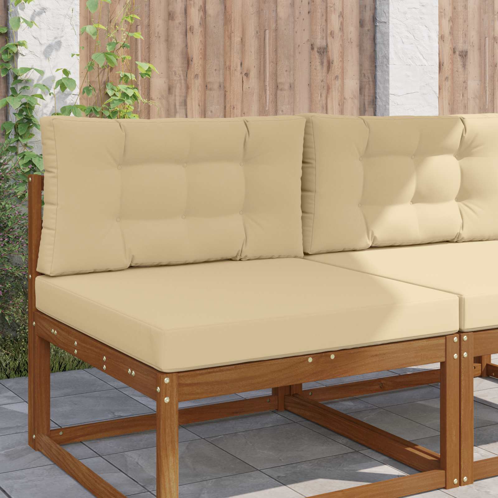 vidaXL Perna pentru canapea de exterior 2 pcs Bej Poliester