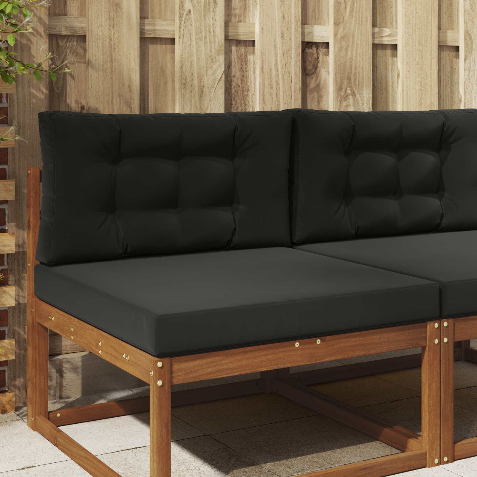 Buiten bankkussen 2 pcs Zwart Polyester image 1