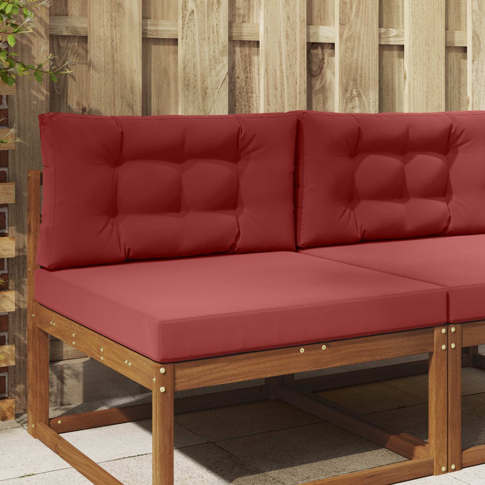 Buiten bankkussen 2 pcs Wijnrood Polyester image 1